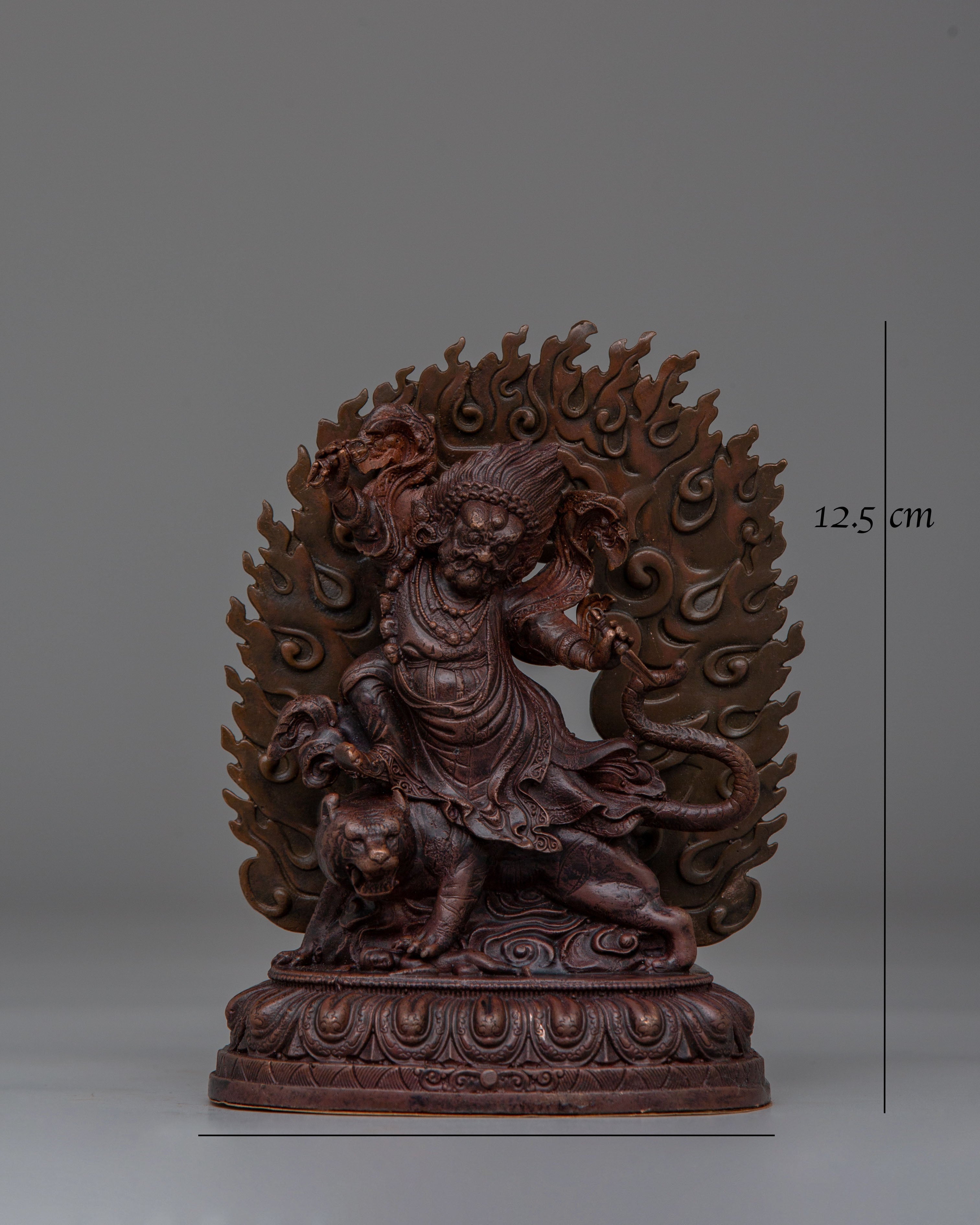 Sacred Dorje Drollo Statue | Oxidized Copper Tibetan Protector Deity Sculpture