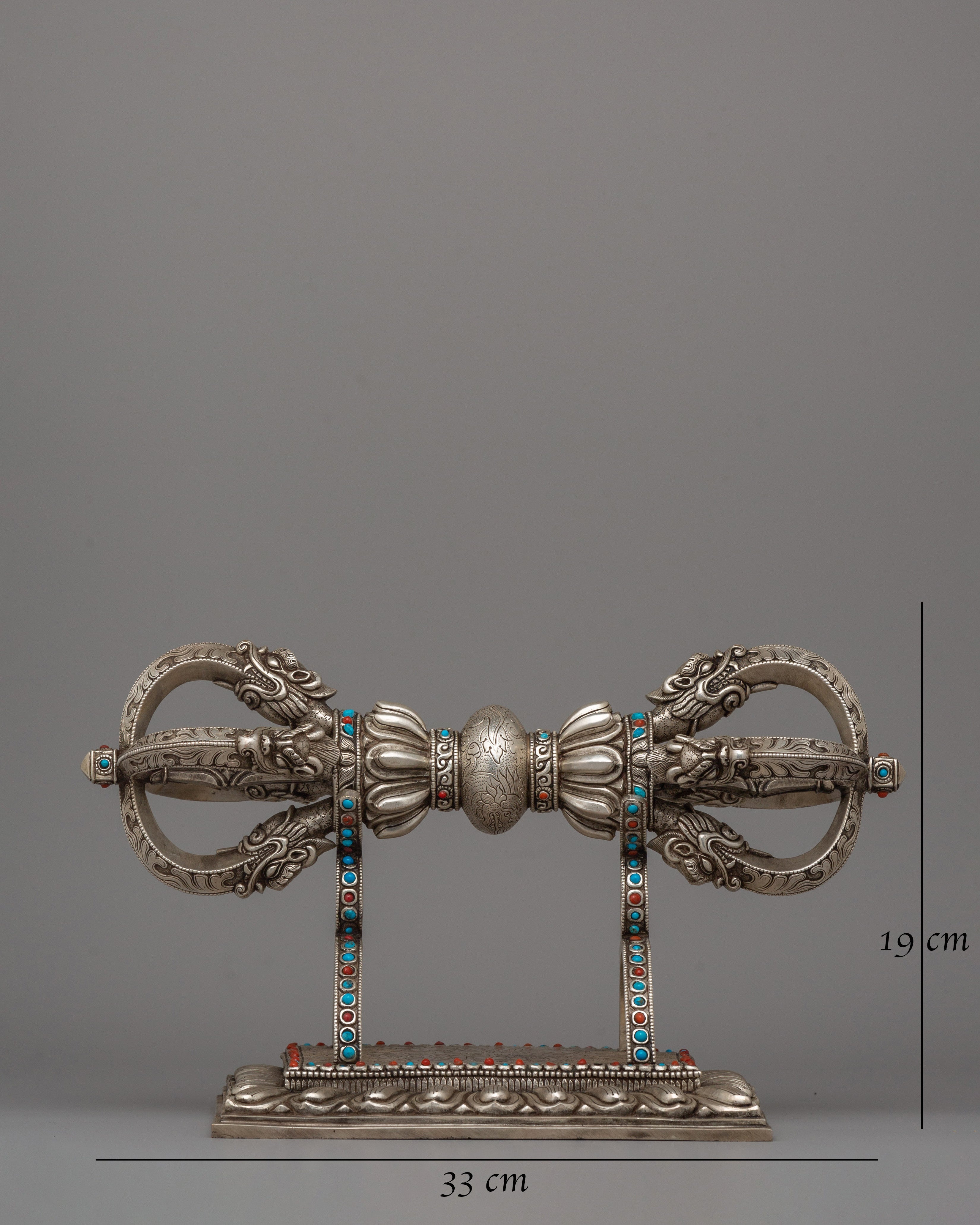 Copper Vajra with Stand | Intricate Buddhist Symbolism