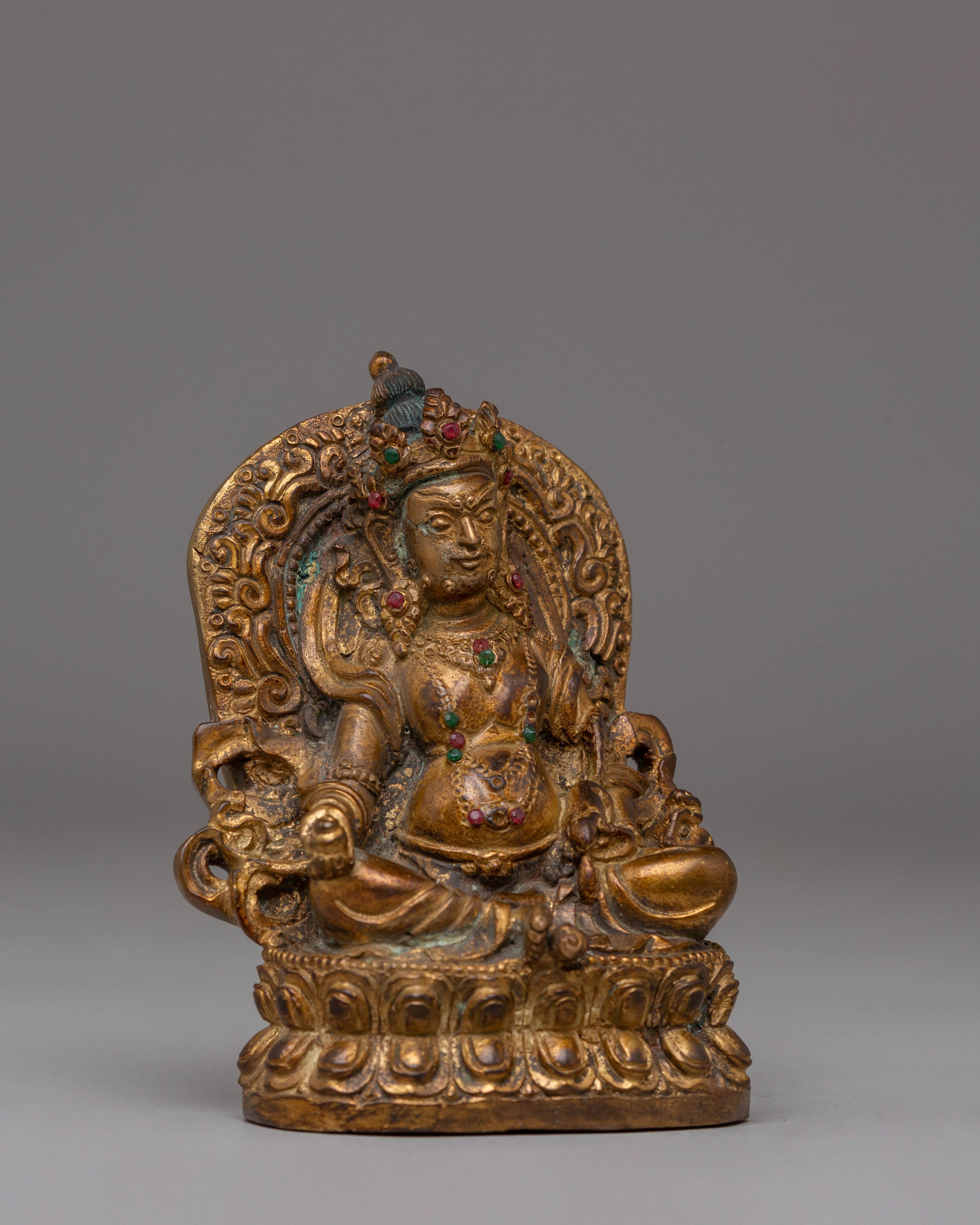 Handmade Dzambhala Copper Statue for Decor | Embodiment of Wealth