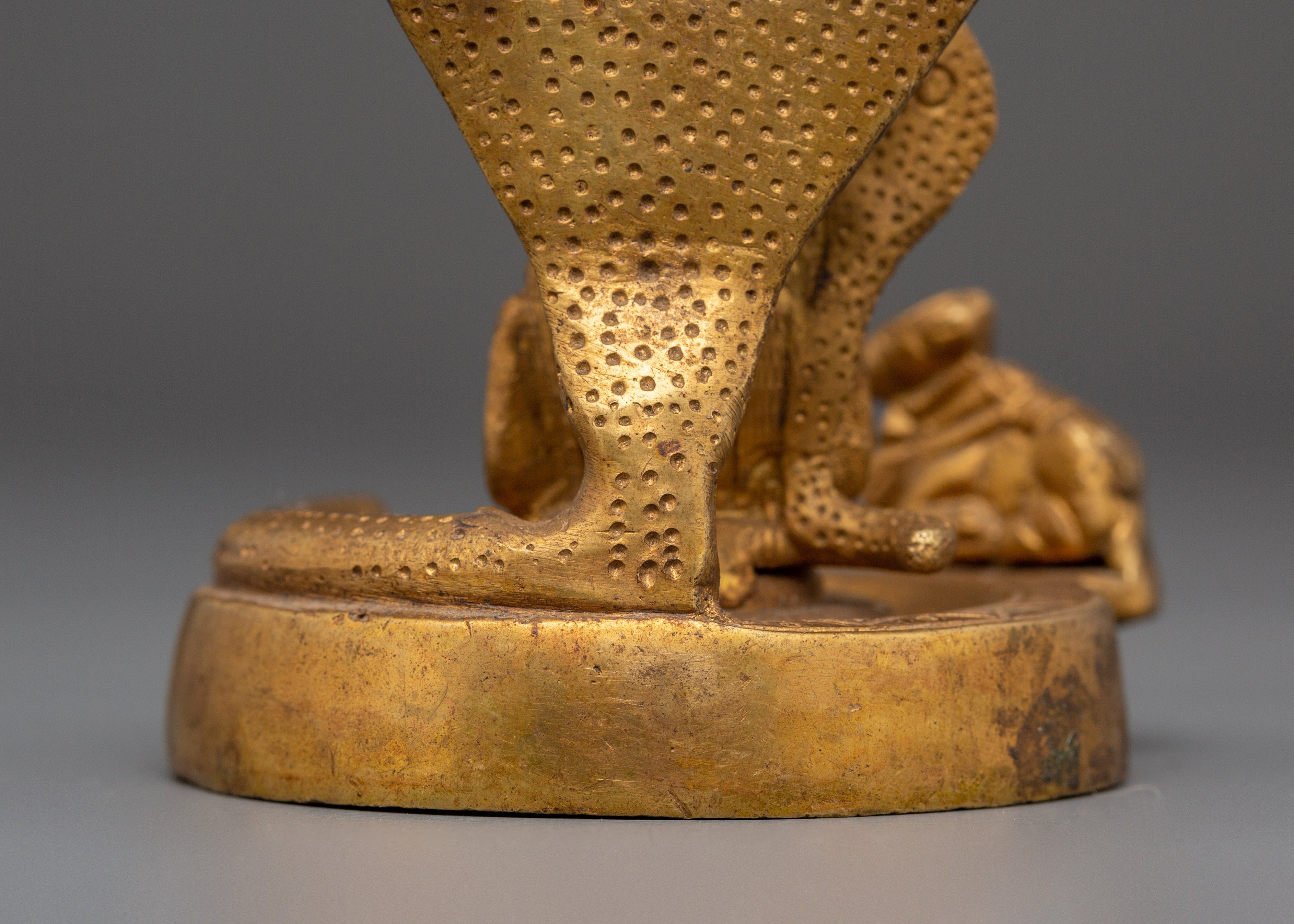 Sacred Shiva Linga with Naga and Nandi | Brass Hindu Deity Statue for Worship and Decor