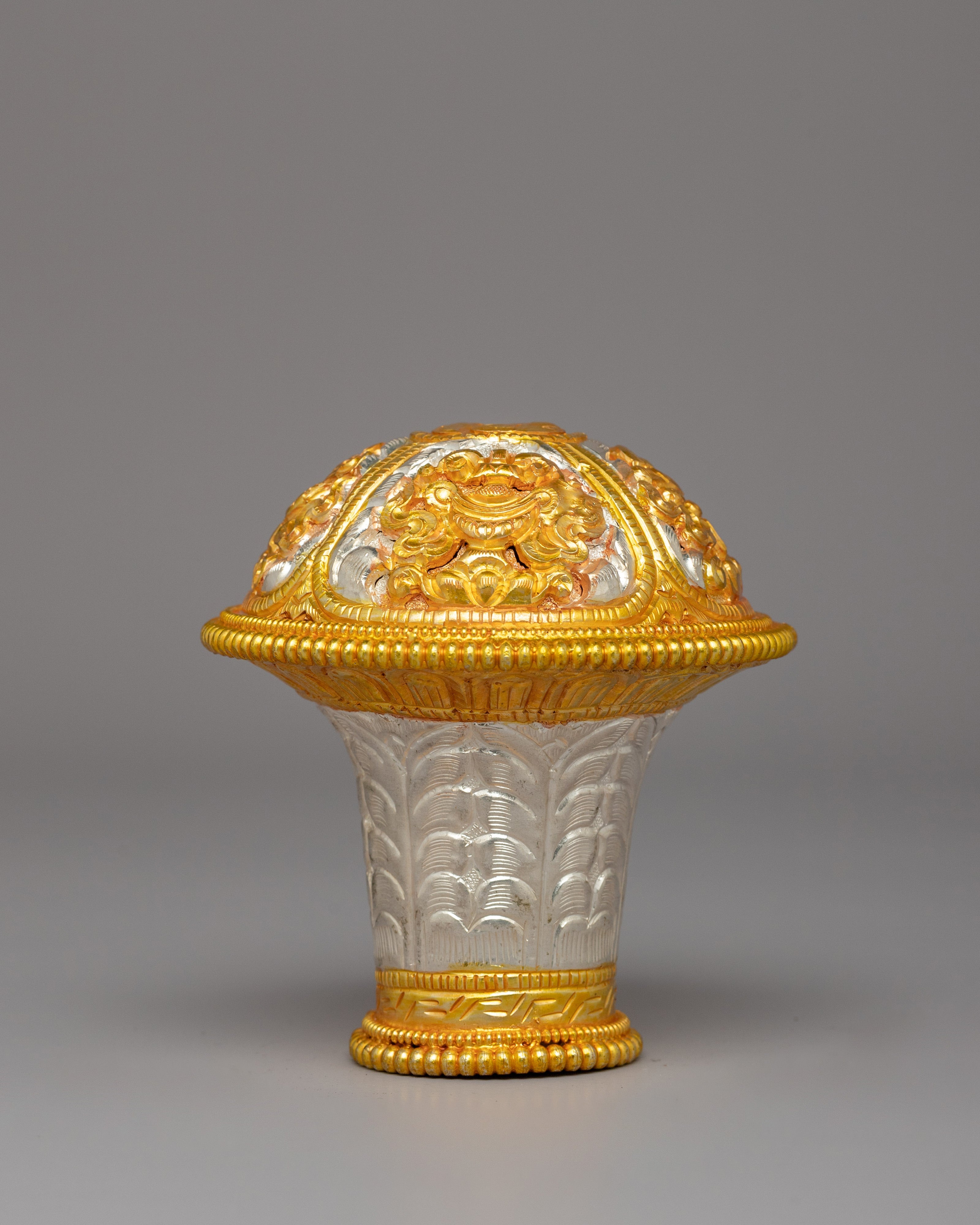 Handcrafted Brocade Stick Cap | Traditional Tibetan Ritual Accessory
