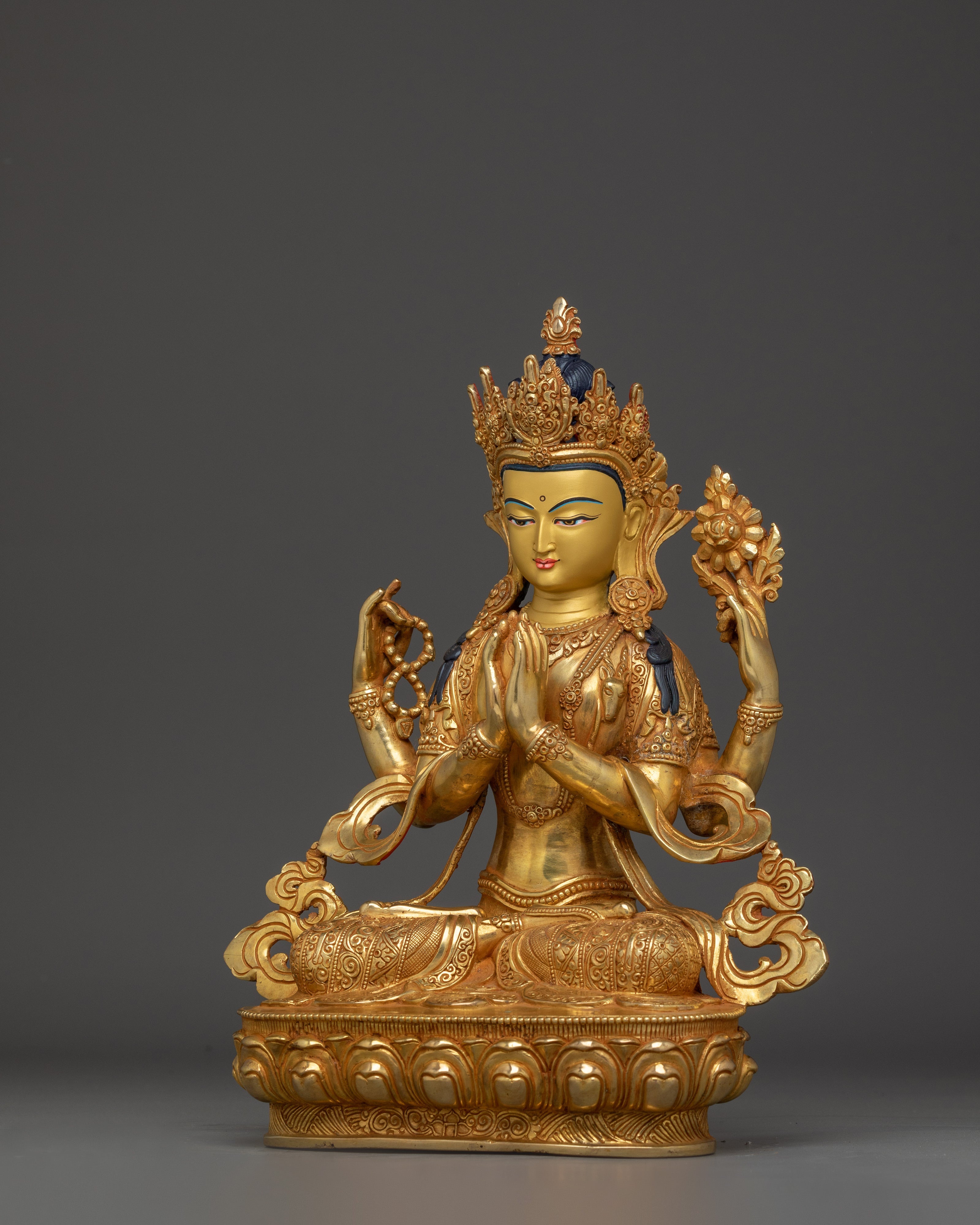 Chenrezig in Four-Armed Form | The one who looks with an unwavering eye