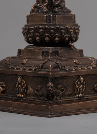 Traditional Handmade Tibetan Brass Stupa | Icon of Harmony, Protection, and Wisdom