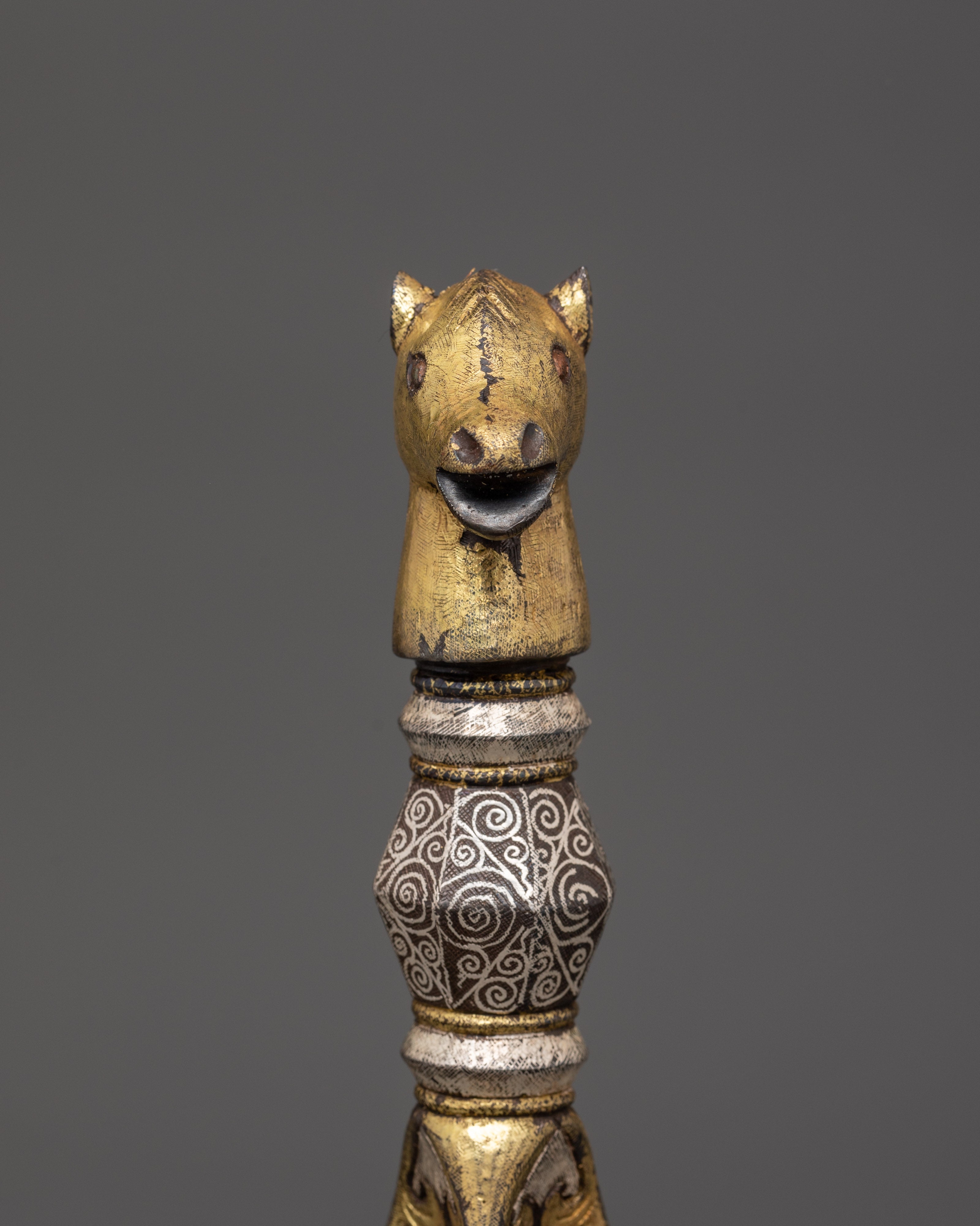 Iron Phurba with Carvings | Handcrafted Ritual Dagger for Protection