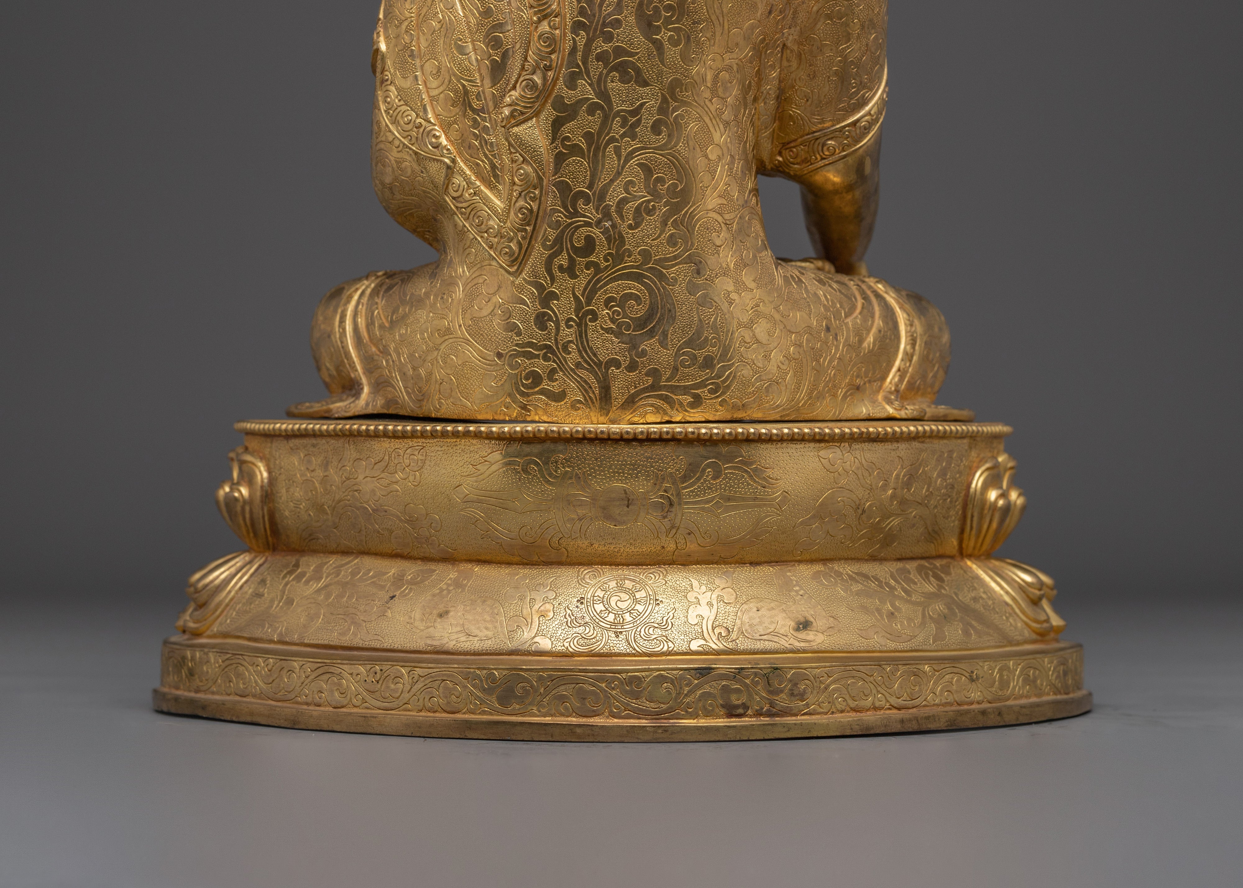 Buddhist Spiritual Icon Shakyamuni Buddha | Golden Handmade Statue