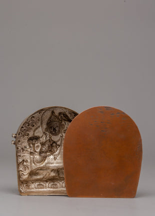 Manjushri Buddha Ghau Box in Silver | Wisdom and Enlightenment