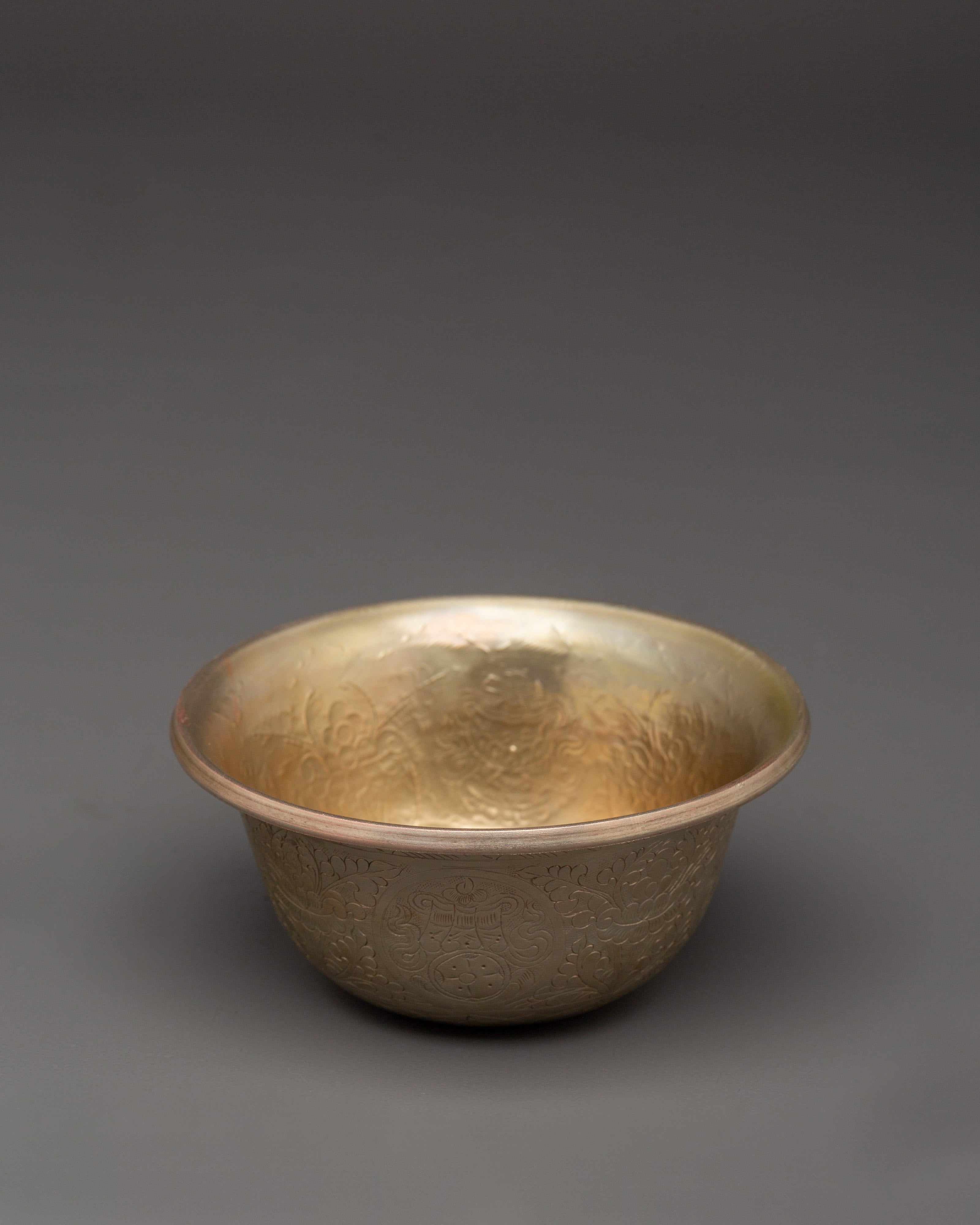 White Metal Offering Bowl Set | Tibetan Ritual Water Bowls