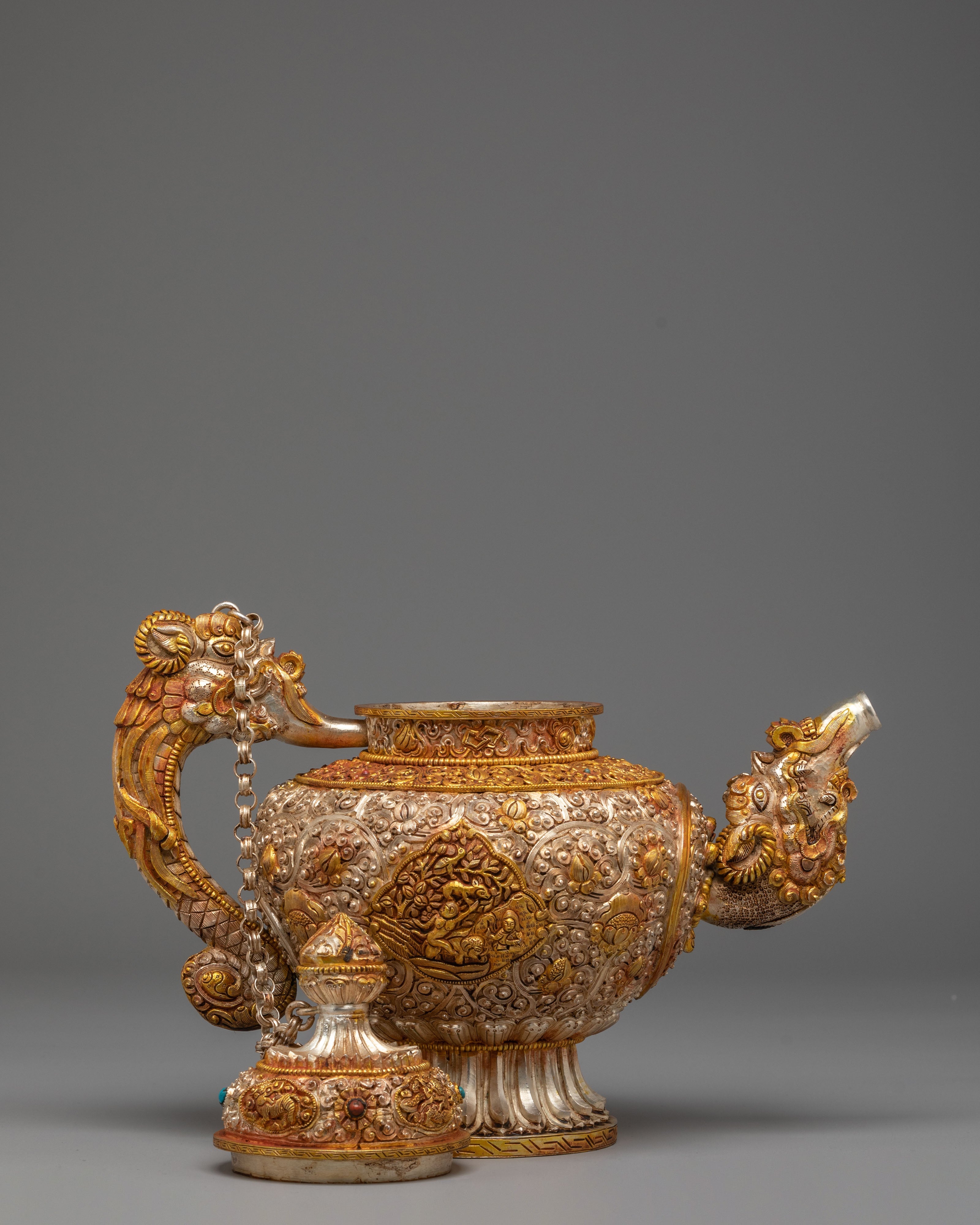 Handcrafted Buddhist Ritual Teapot | Himalayan Sacred Vessel