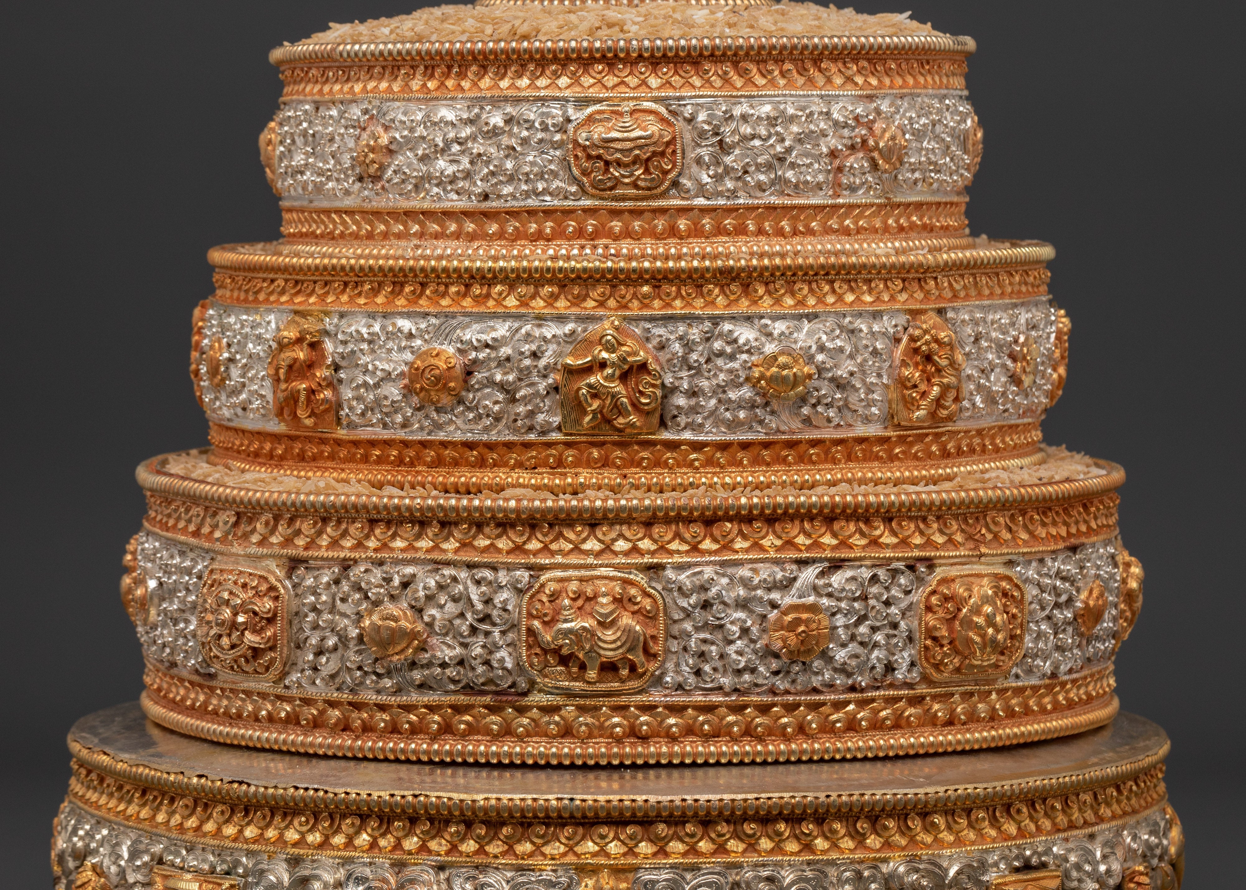 Himalayan Handcrafted Mandala Art | Copper & Gold Plated Design with Turquoise