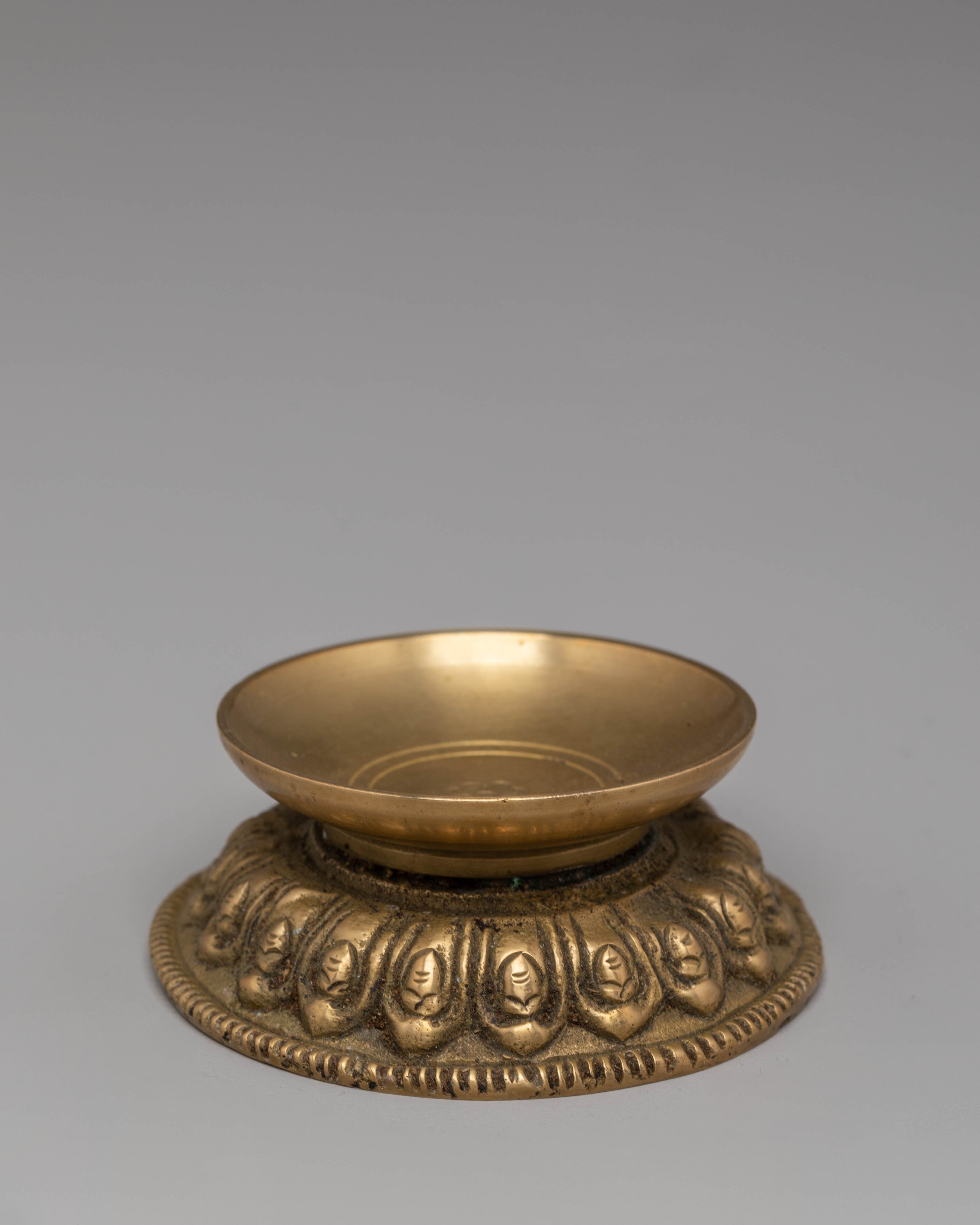 Handcrafted Oil Lamp for Offering | Brass Ritual Lamp for Altar Decor