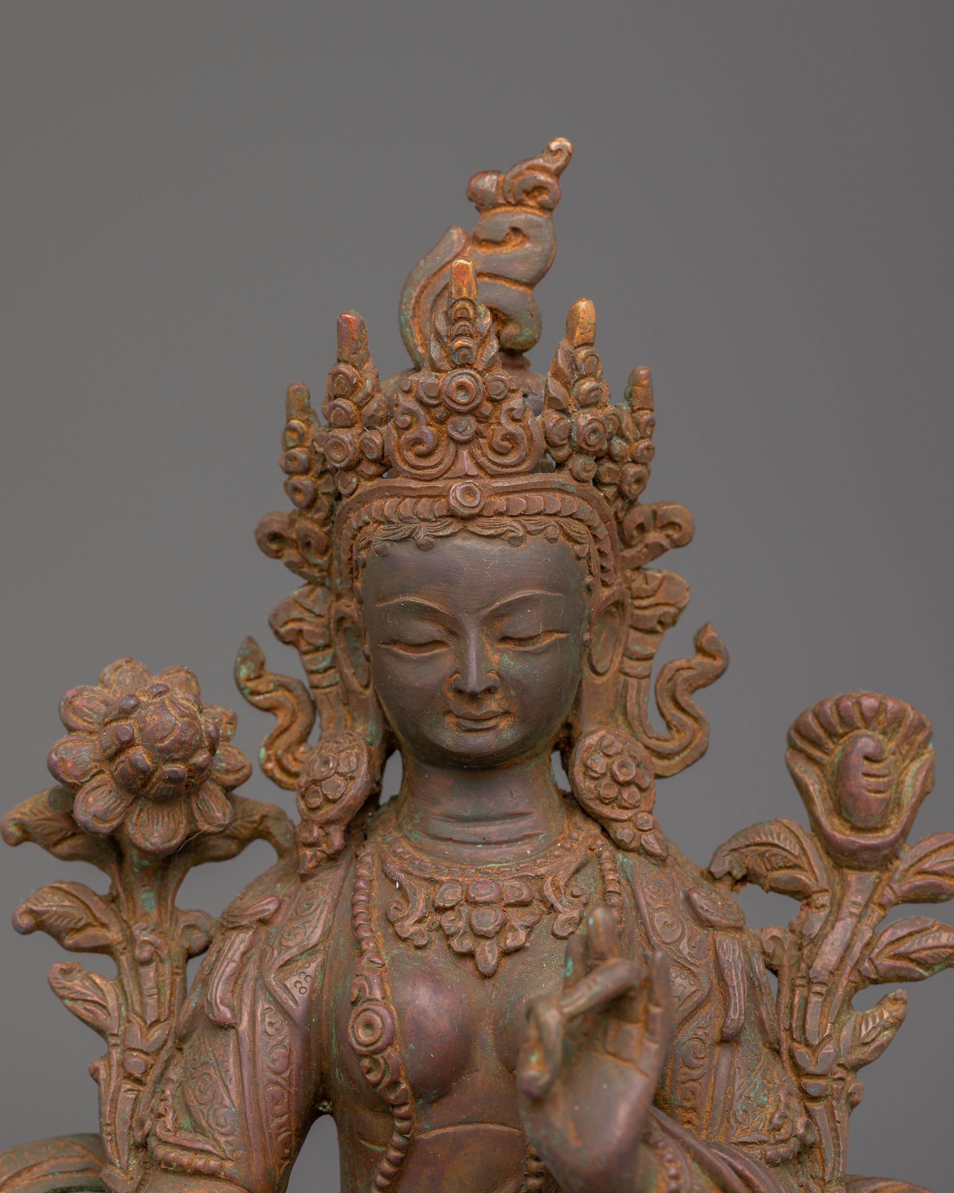 Divine Bodhisattva Green Tara Handmade Statue | Artwork for Meditation