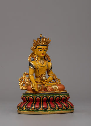 Gold-Plated Kshitigarbha Statue | Buddhist Bodhisattva of the Earth