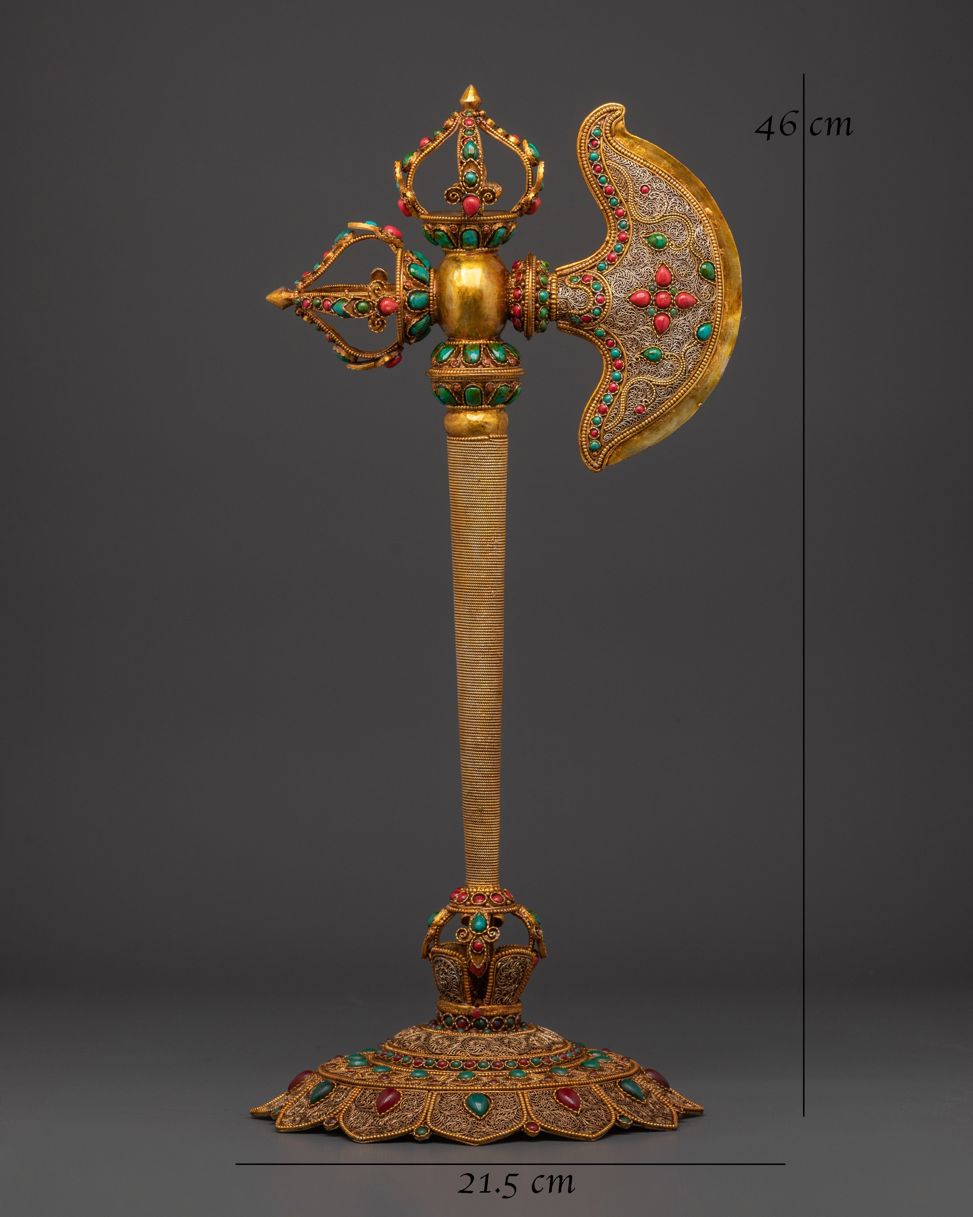 Handmade Copper Axe for Ritual Ceremonies | Gold Plated Sacred Ritual Tool