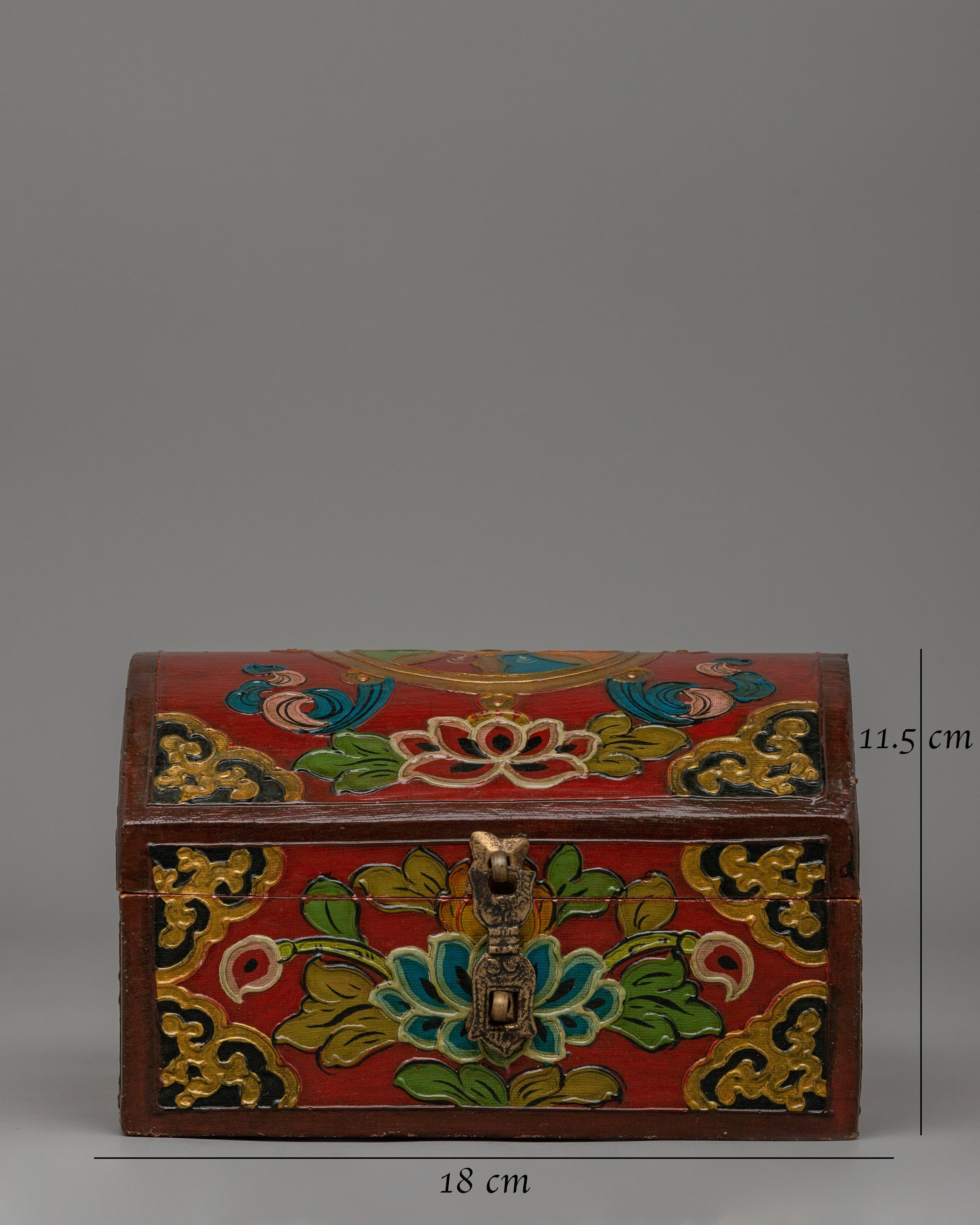 Traditional Tibetan Decorative Treasure Box | Handcrafted Wooden Chest