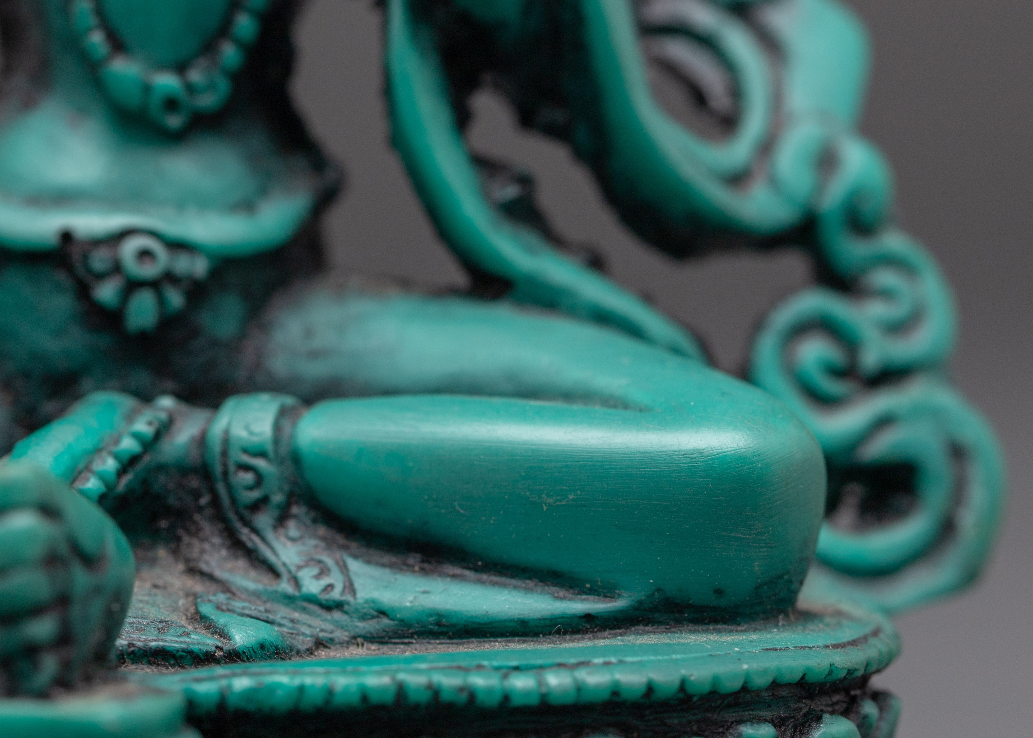 Tibetan Buddhist Goddess Green Tara | Handcrafted Turquoise Art with Spiritual Energy