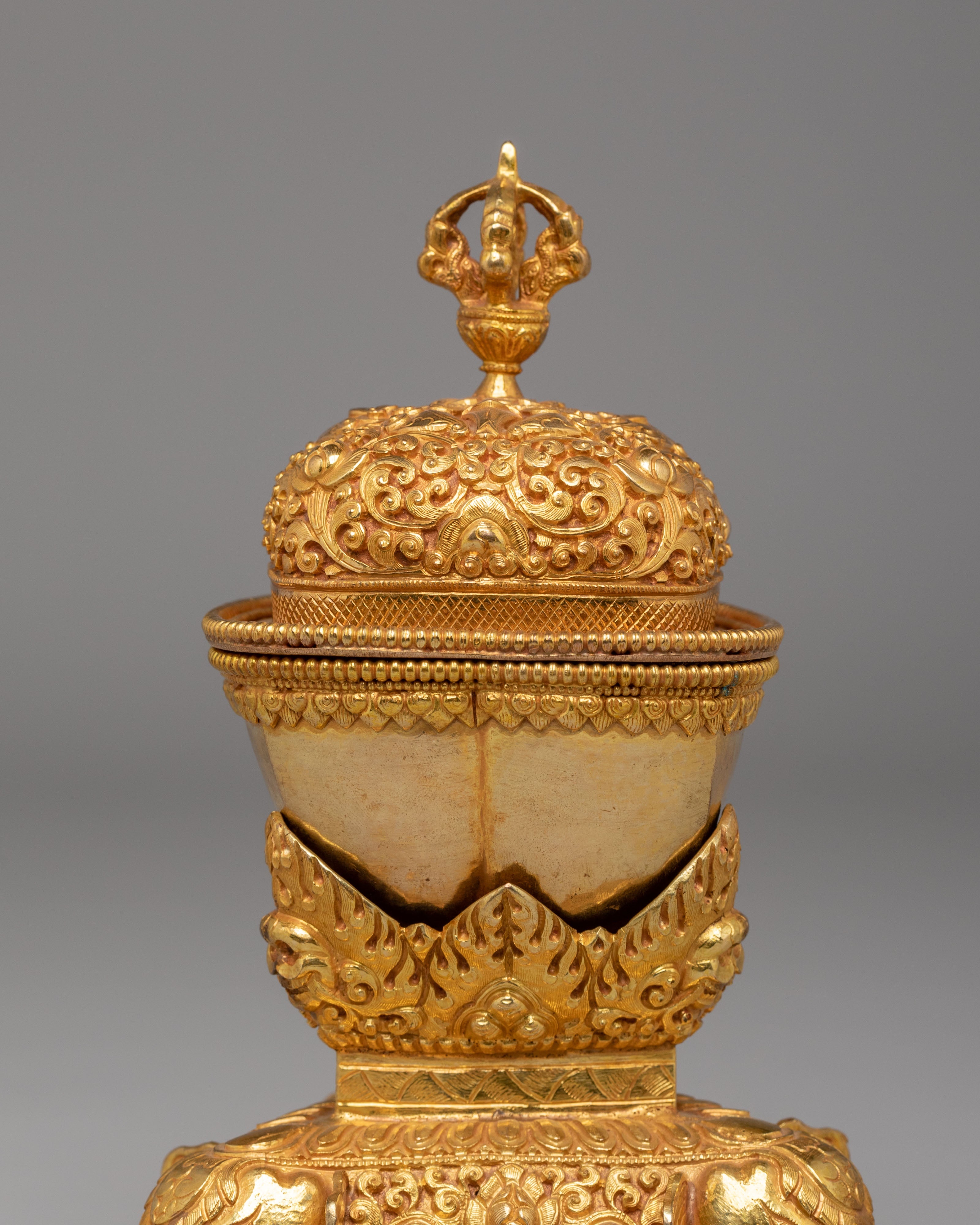 Traditional Kapala Offering Set | Handcrafted Ritual Skull Cup