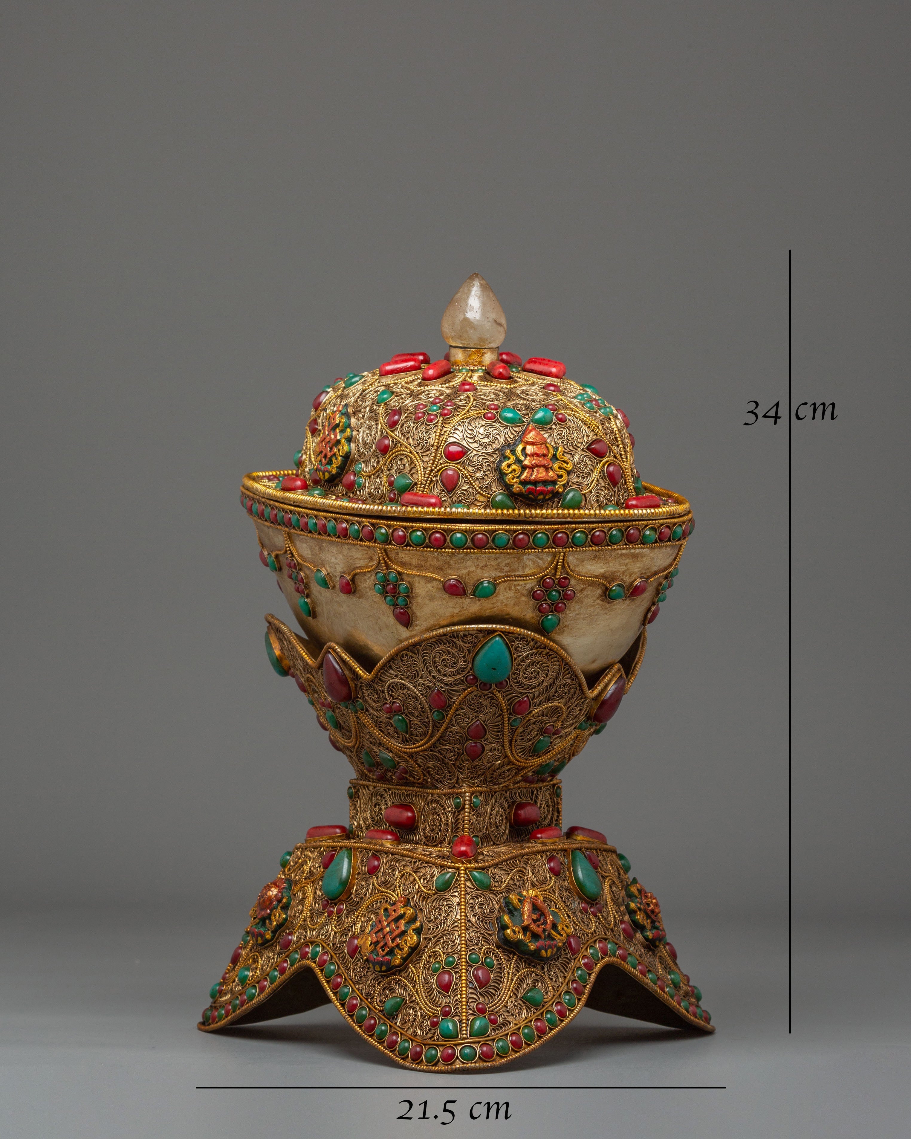 Kapala Skull Cup for Buddhist Rituals | Sacred Tibetan Offering Vessel