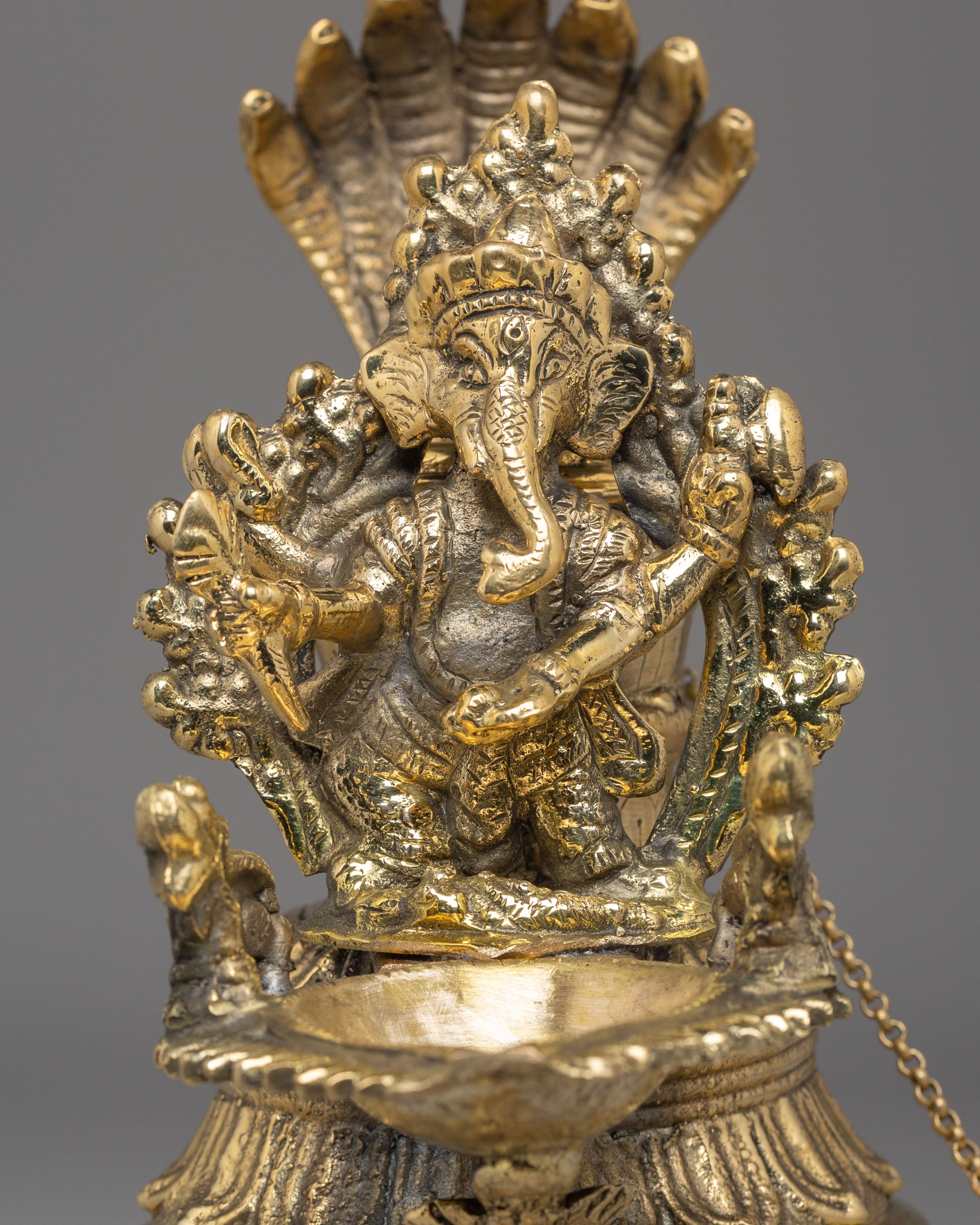 Traditional Nepali Sukunda | Handcrafted Brass Ganesh Lamp