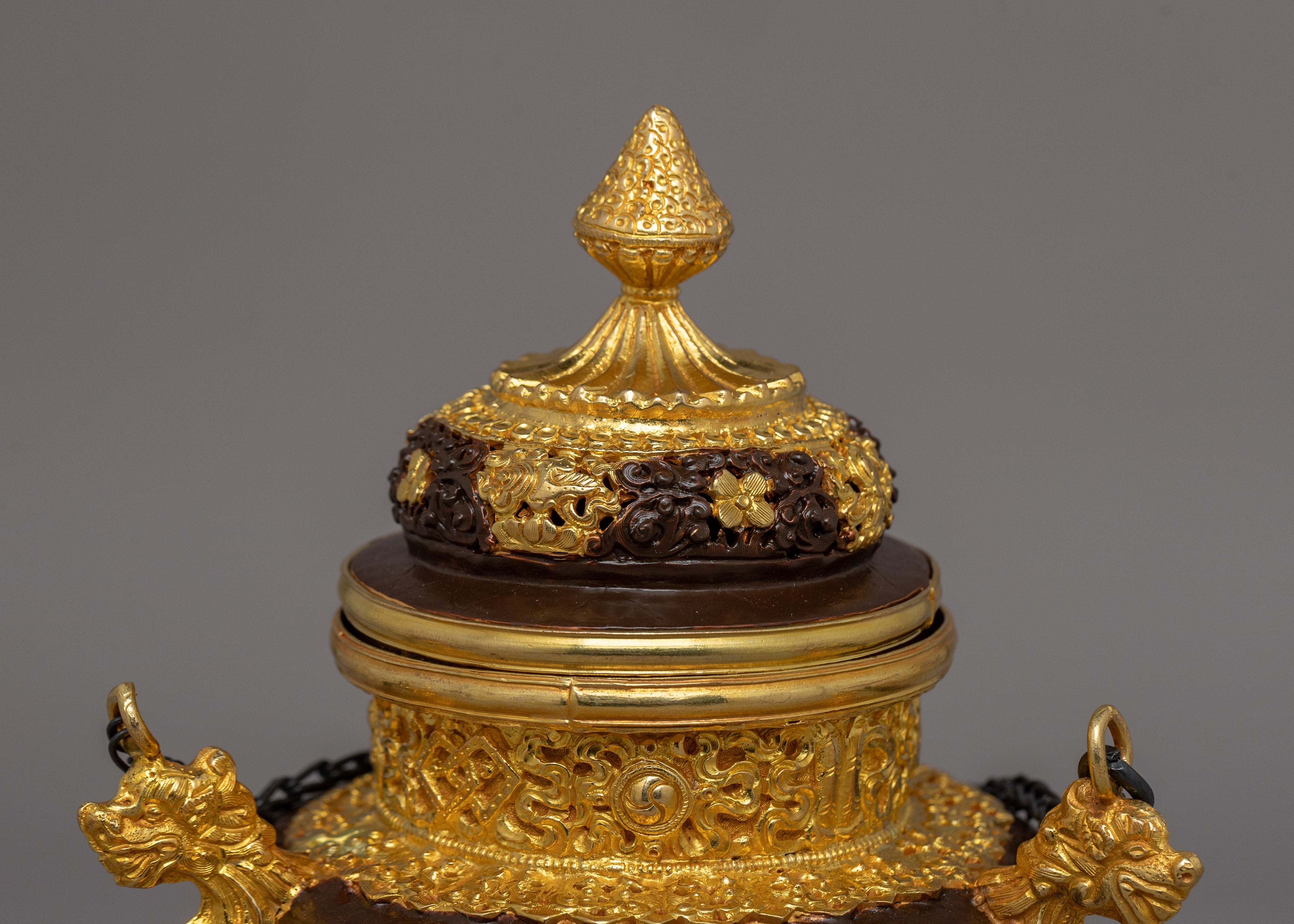 Gold-Plated Hanging Incense Burner | Copper & Gold-Plated Ritual Censer