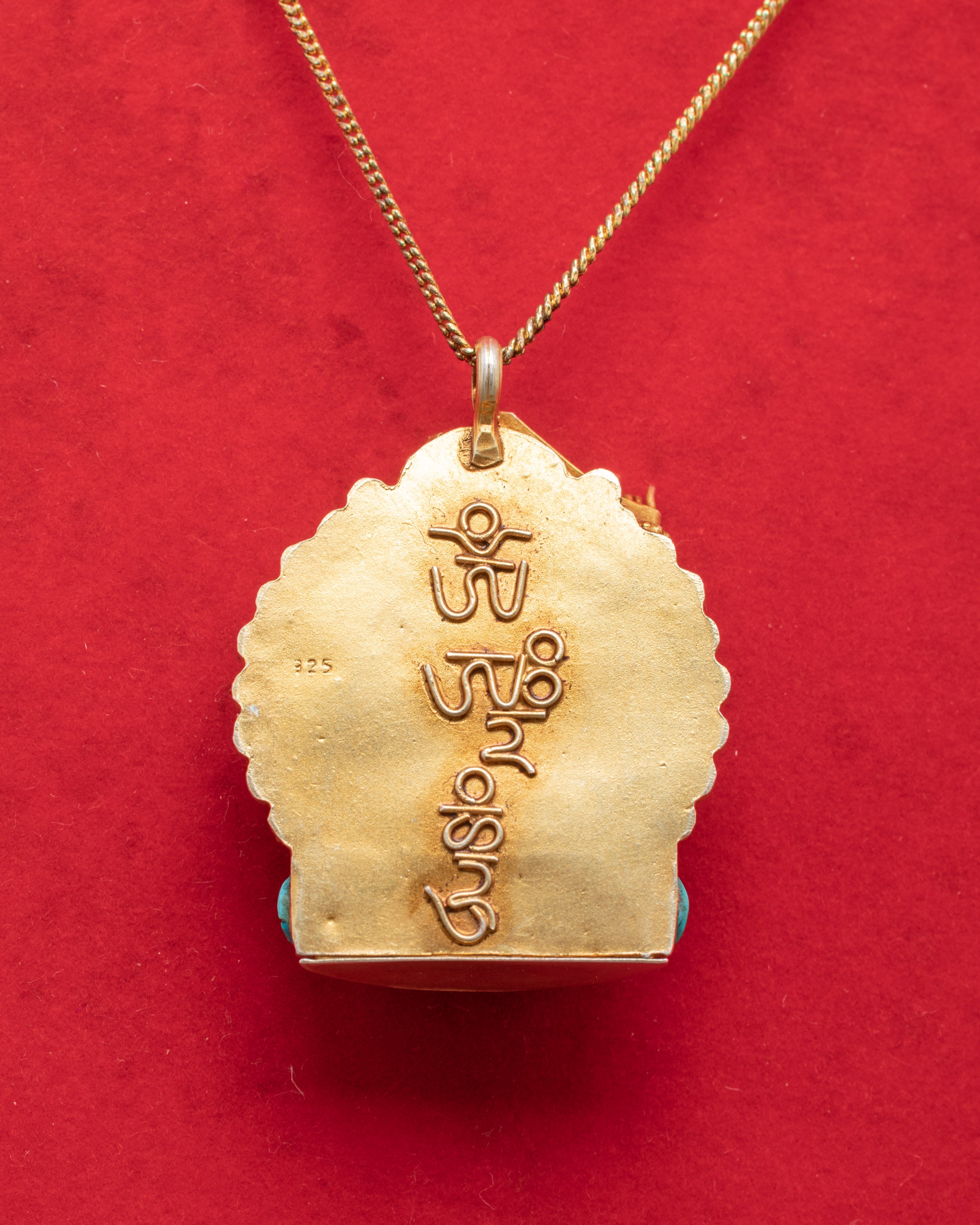 Manjushri Gold Plated Locket | Buddhist Wisdom Deity