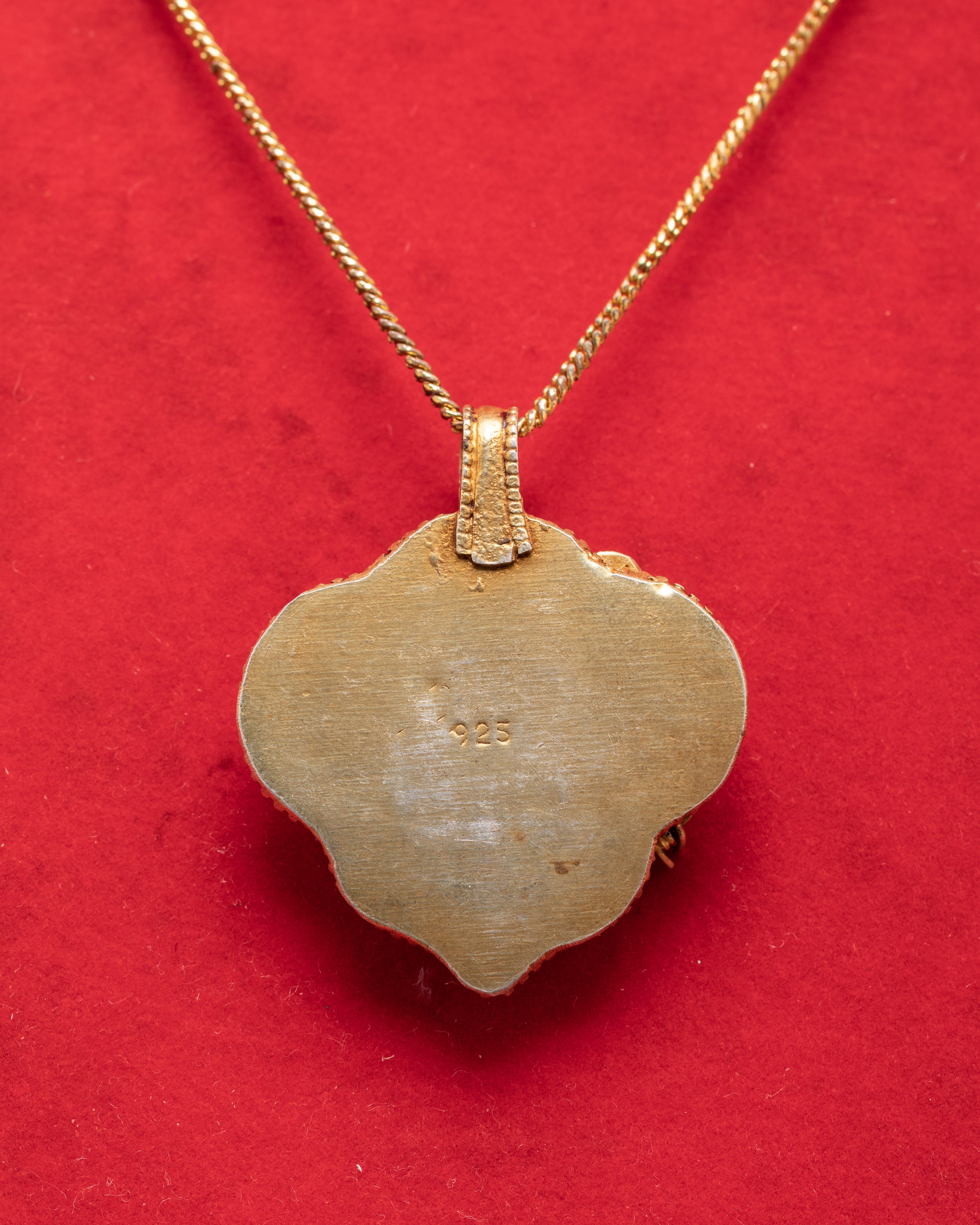 Handmade Turquoise Green Tara Locket | Unique Silver and Gold Pendant