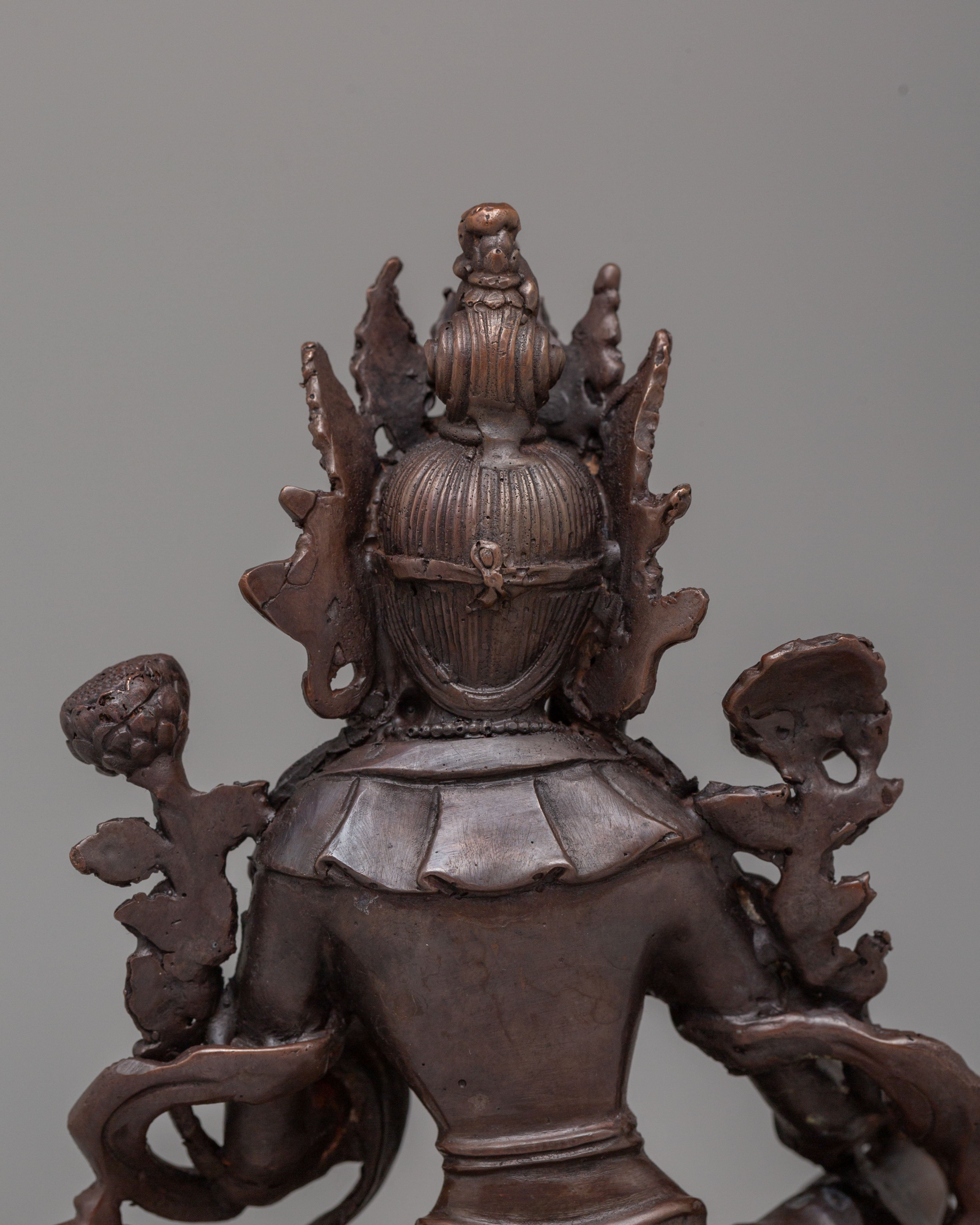 Handmade Green Tara Altar Statue | Spiritual Decor for Meditation &amp; Rituals