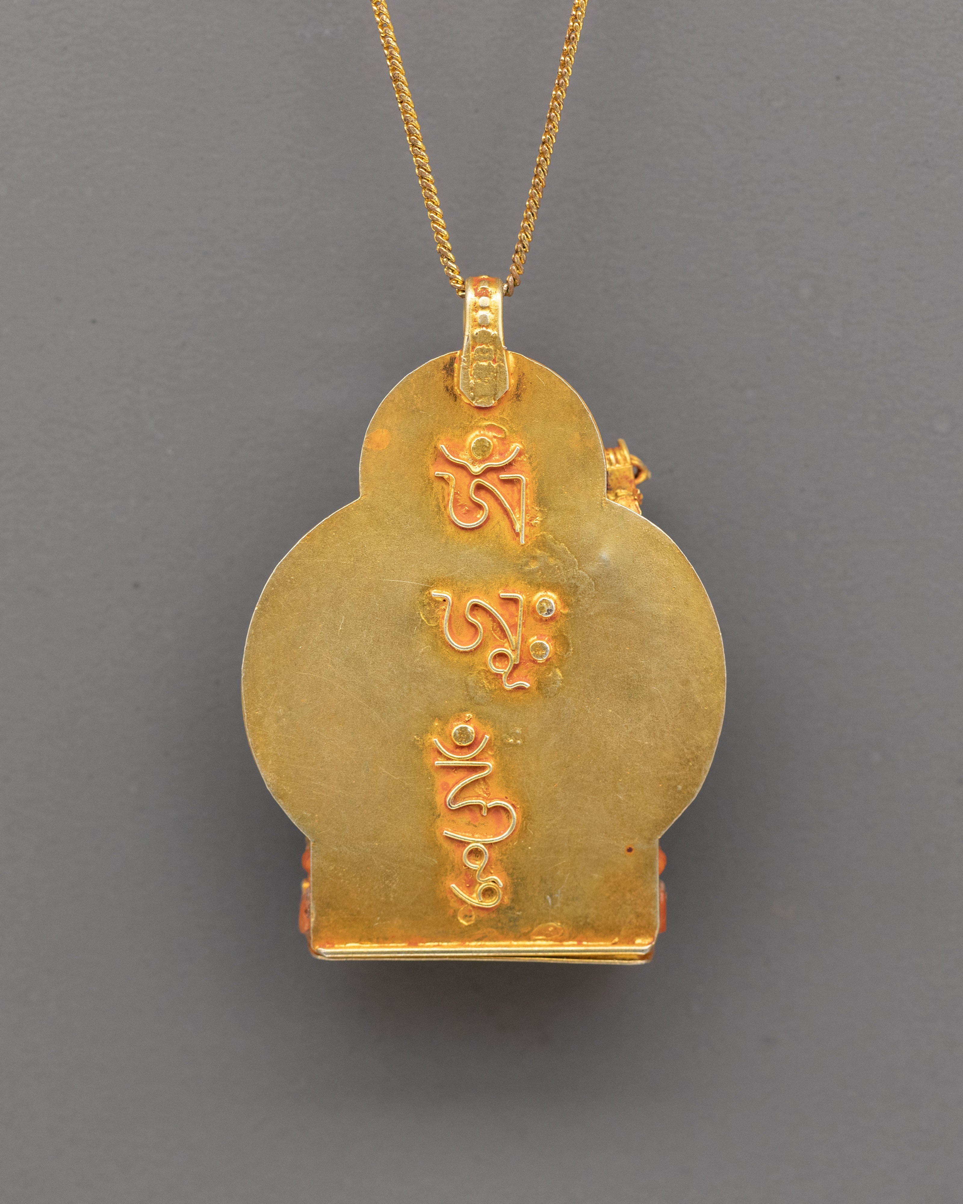 Buddhist Vajrapani Pendant | Gold Plated Amulet for Protection