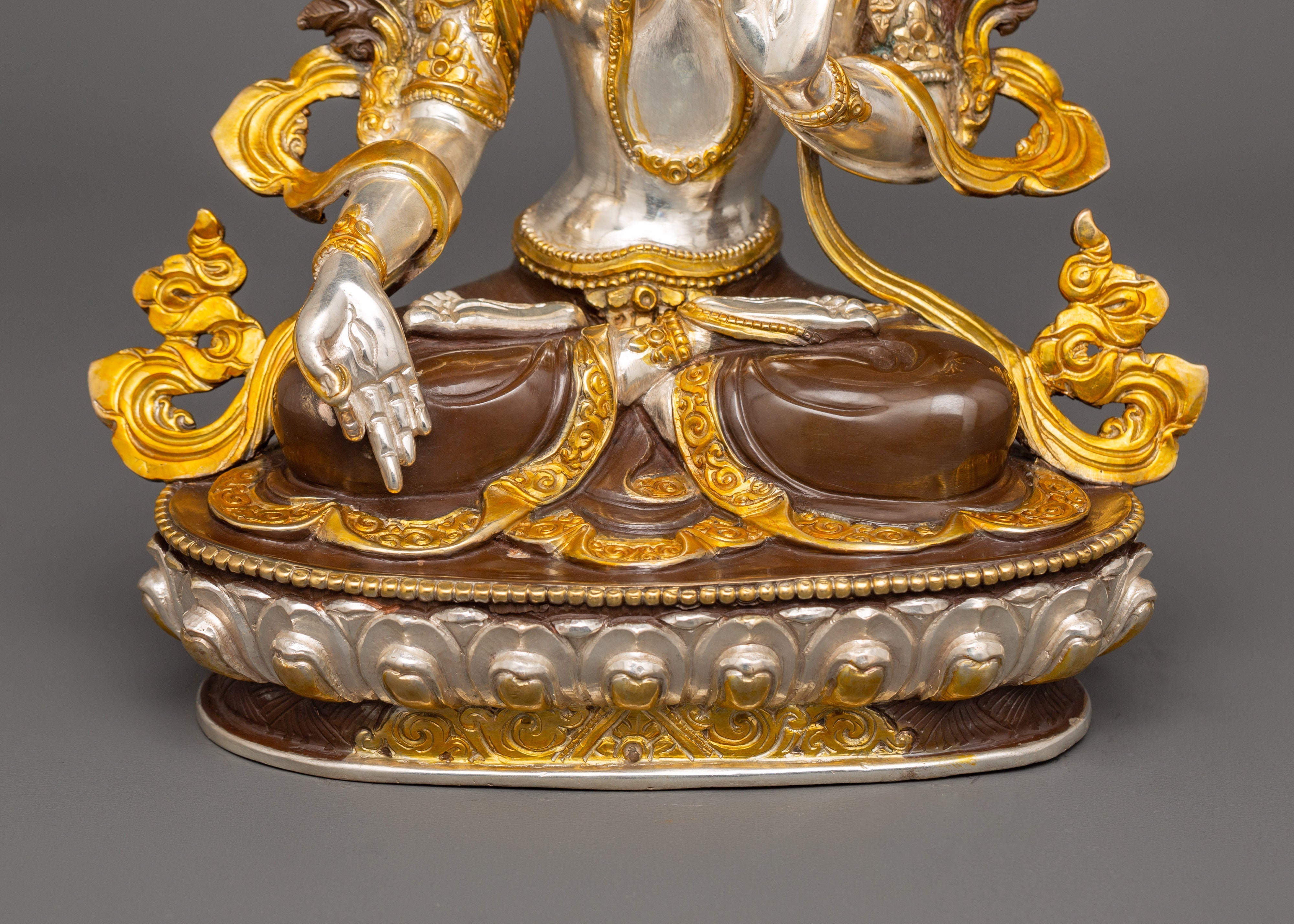 Silver Plated White Tara Statue | The Goddess of Healing