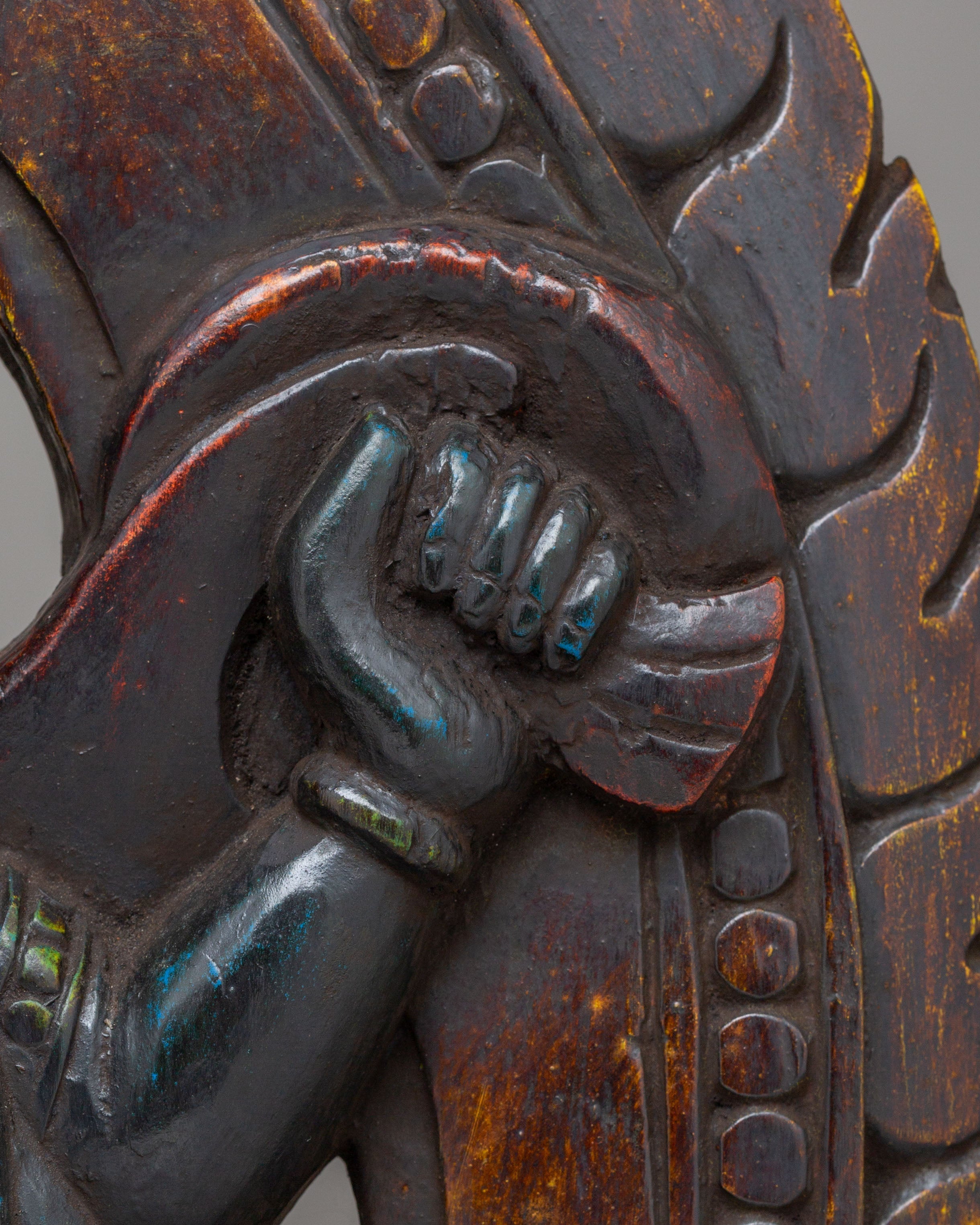 Handcrafted Kal Bhairav Statue | Wooden Kal Bhairav Statue