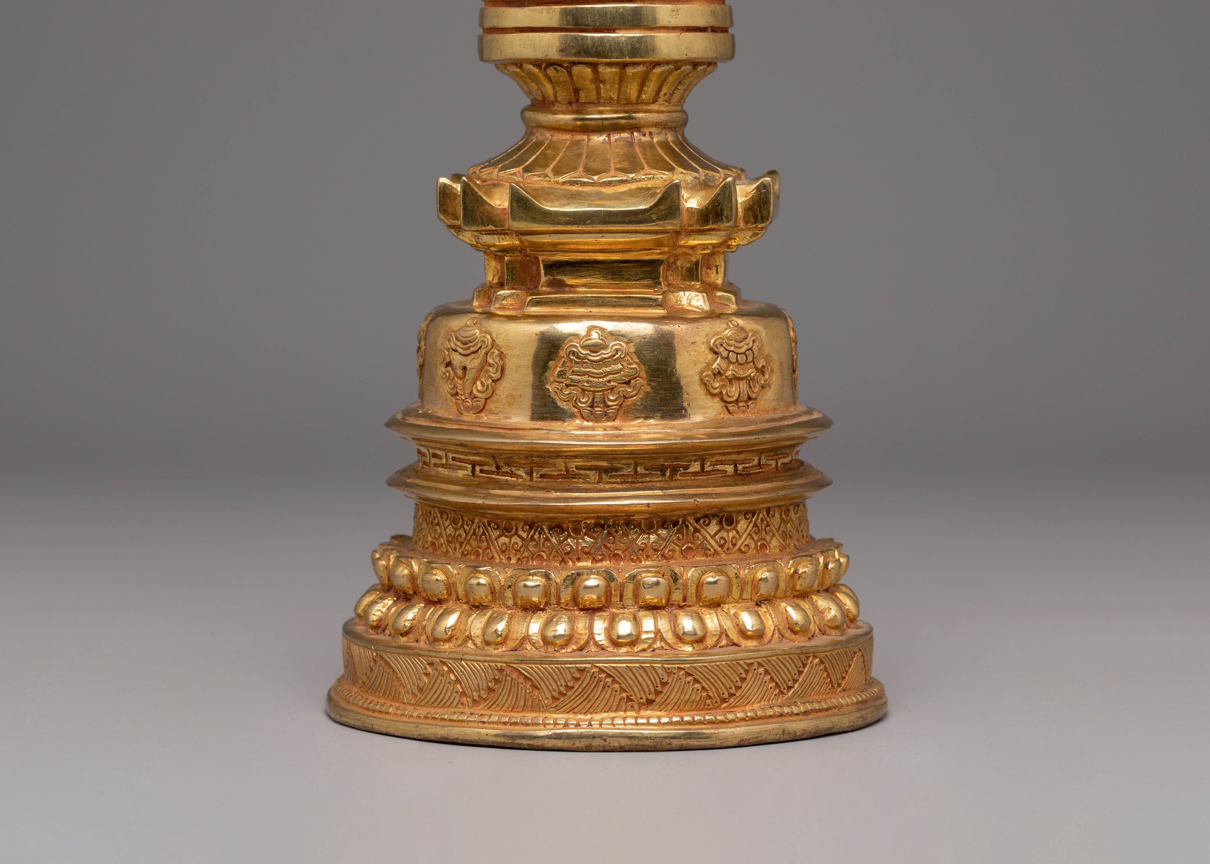 Handmade Golden Stupa for Ritual User | Gold Plated Stupa