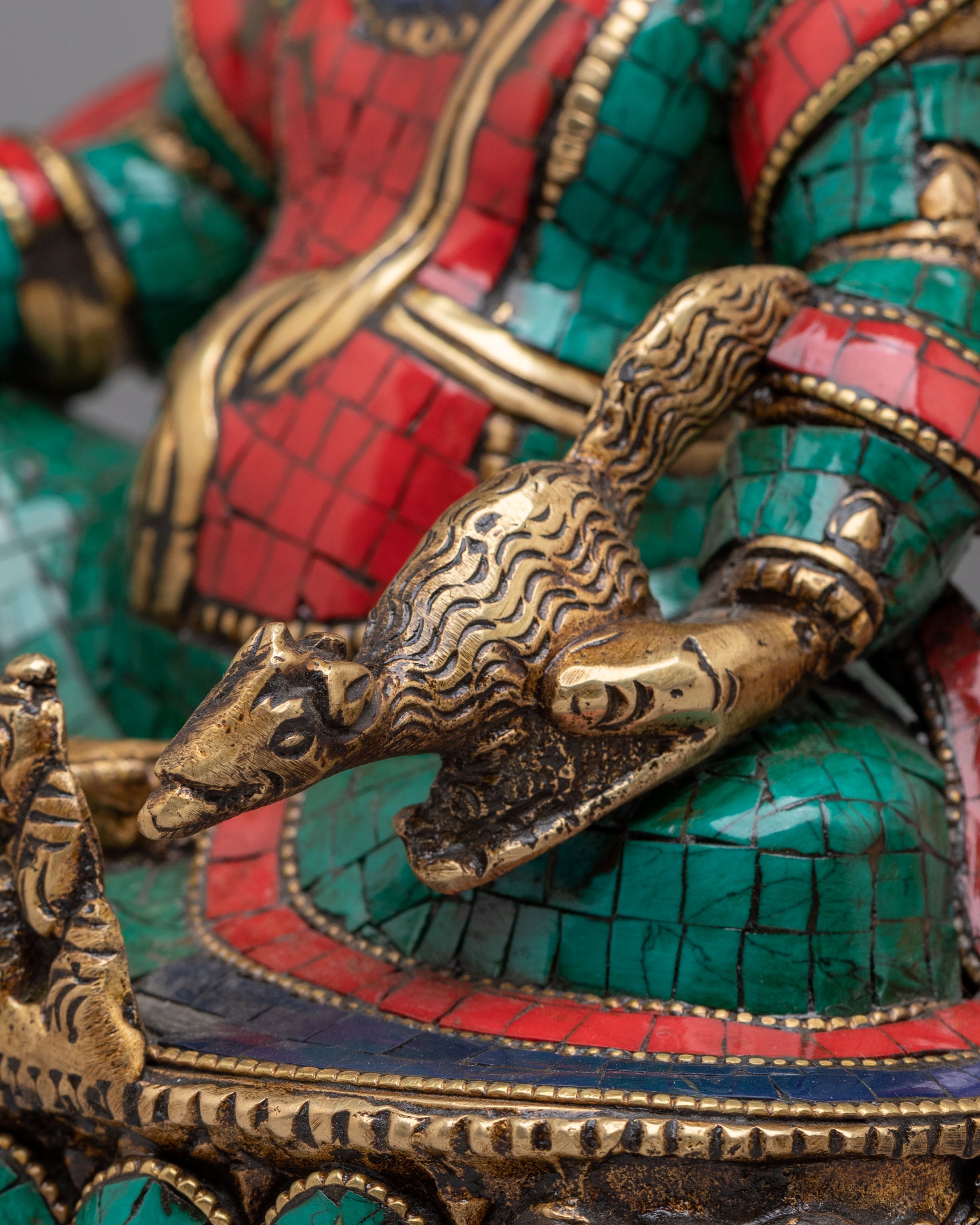 Dzambhala Statue of Wealth and Abundance | Brass Figurine for Mindful Living