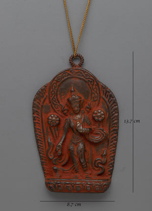 Handcrafted Buddhist Brass Locket with Deity Design | Sacred Jewelry for Spiritual Devotion