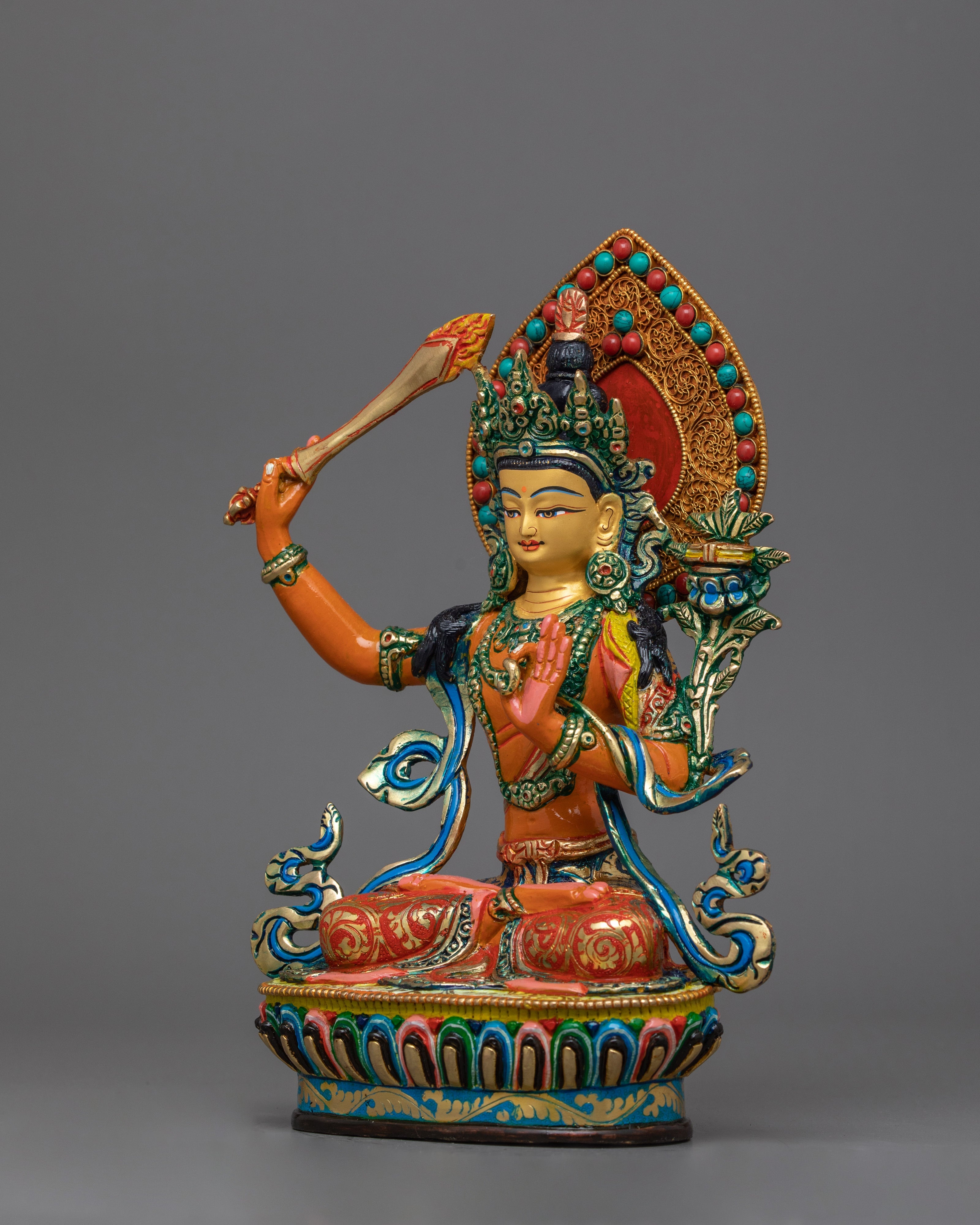 Enlightened Deity Manjushri Figurine | Spiritual Figure for Meditation