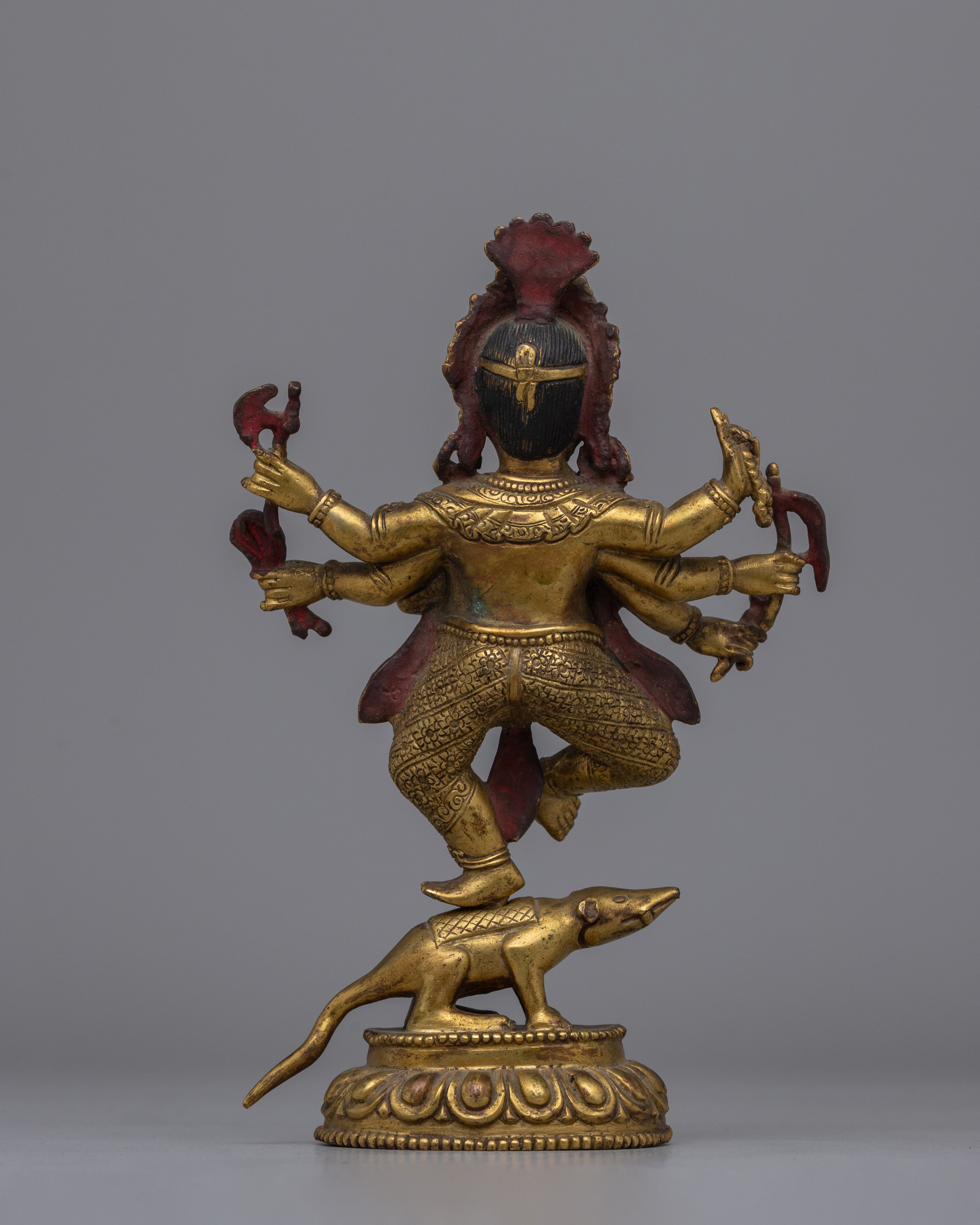Antique Multi-Armed Ganesha Copper Statue | Spiritual Décor and Meditation