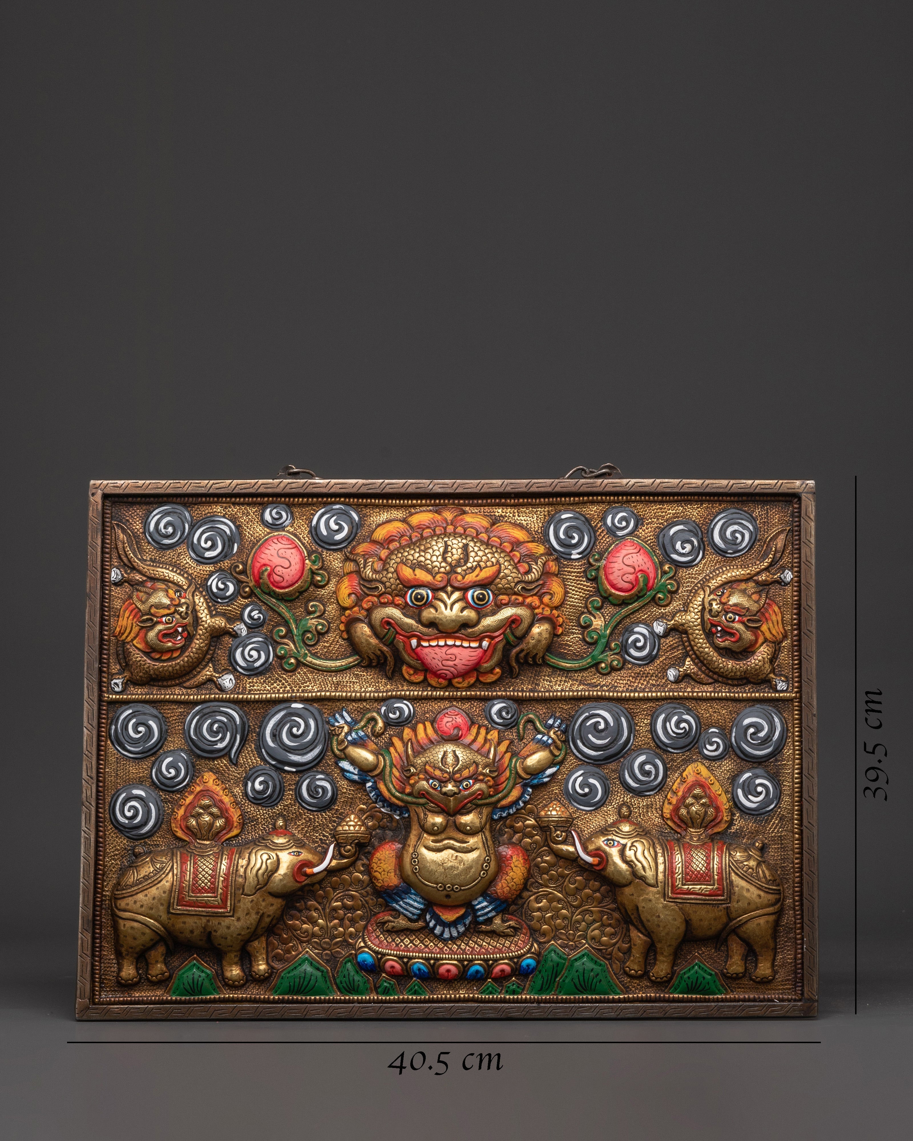 Brass Wall Hanging Art | Indian Elephant Relief Sculpture