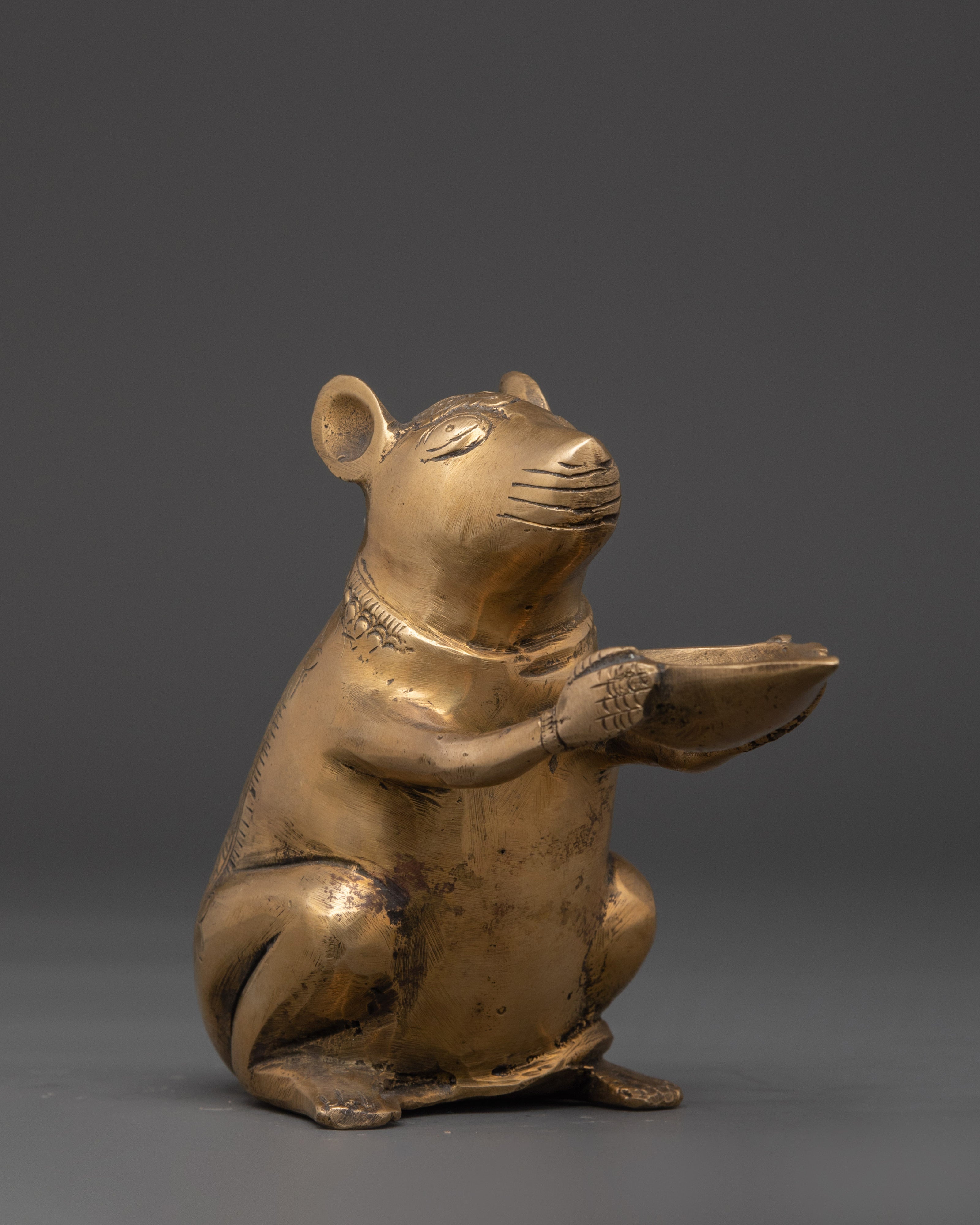 Spiritual Mouse Figurine | Handcrafted Brass Mouse Sculpture