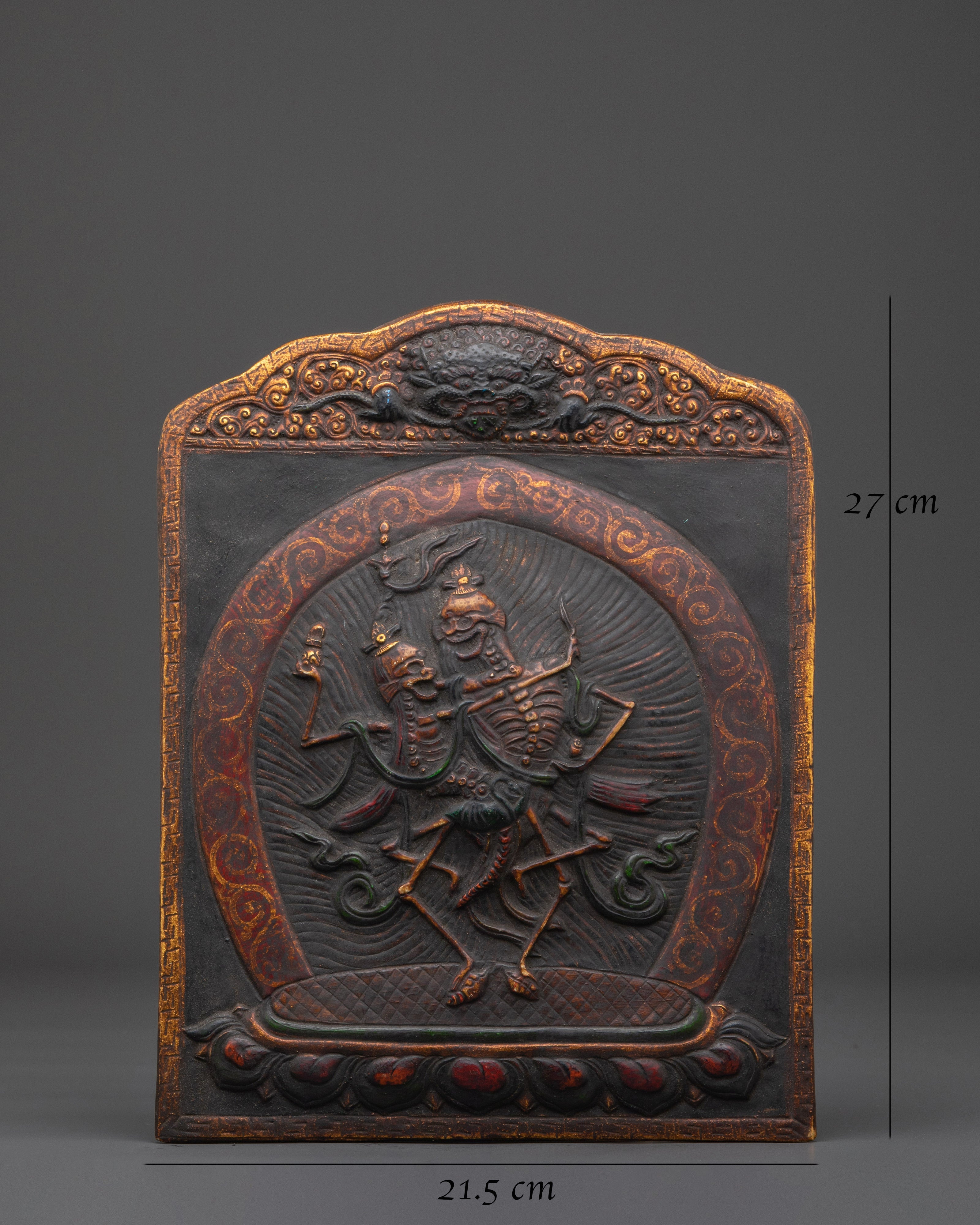 Tibetan Chitipati Deity Wall Art Hanging | Handcrafted Copper Art for Spiritual Spaces