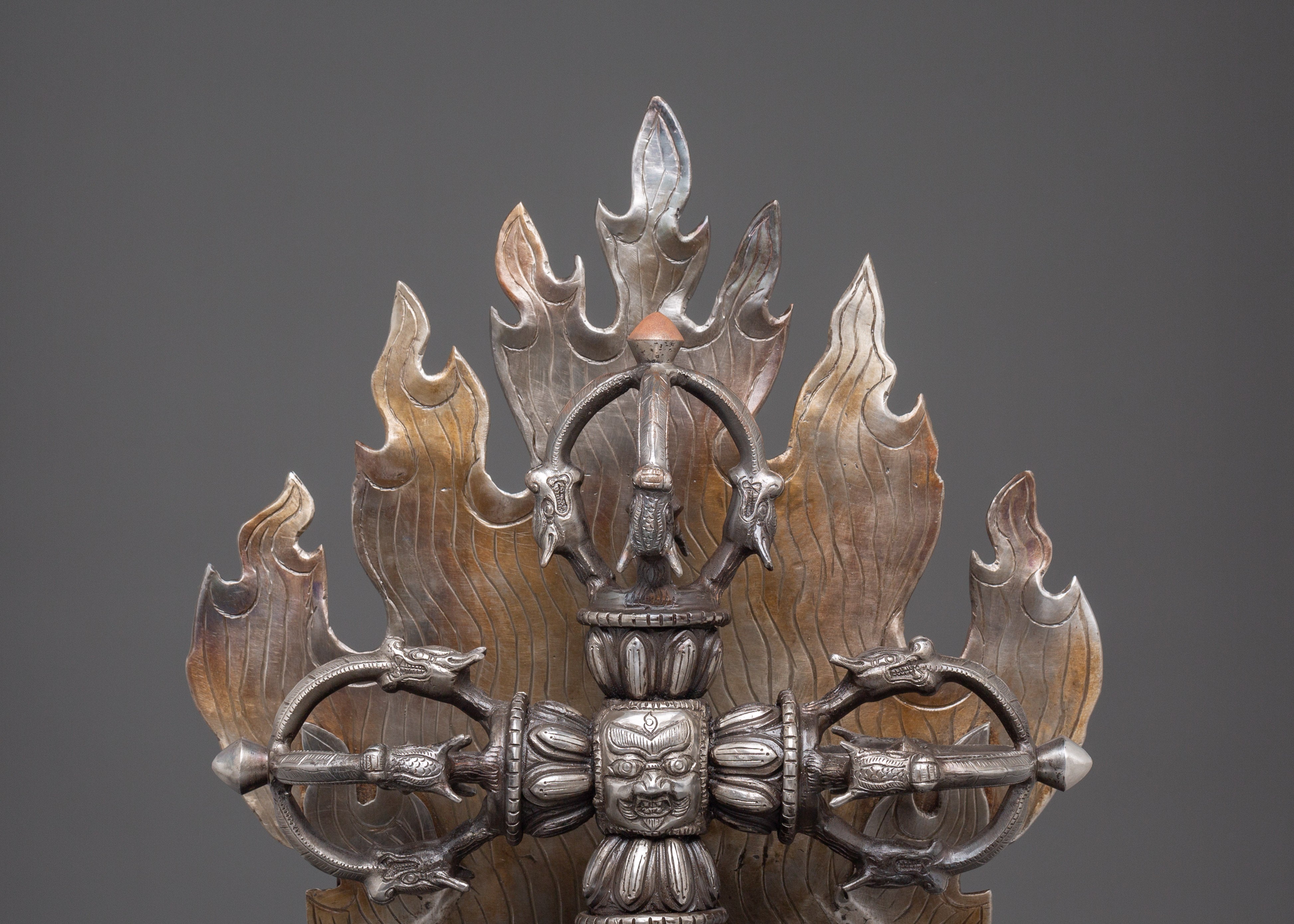 Sacred Tibetan Bishwo Vajra | Powerful Ironwork with Turquoise & Coral Stones