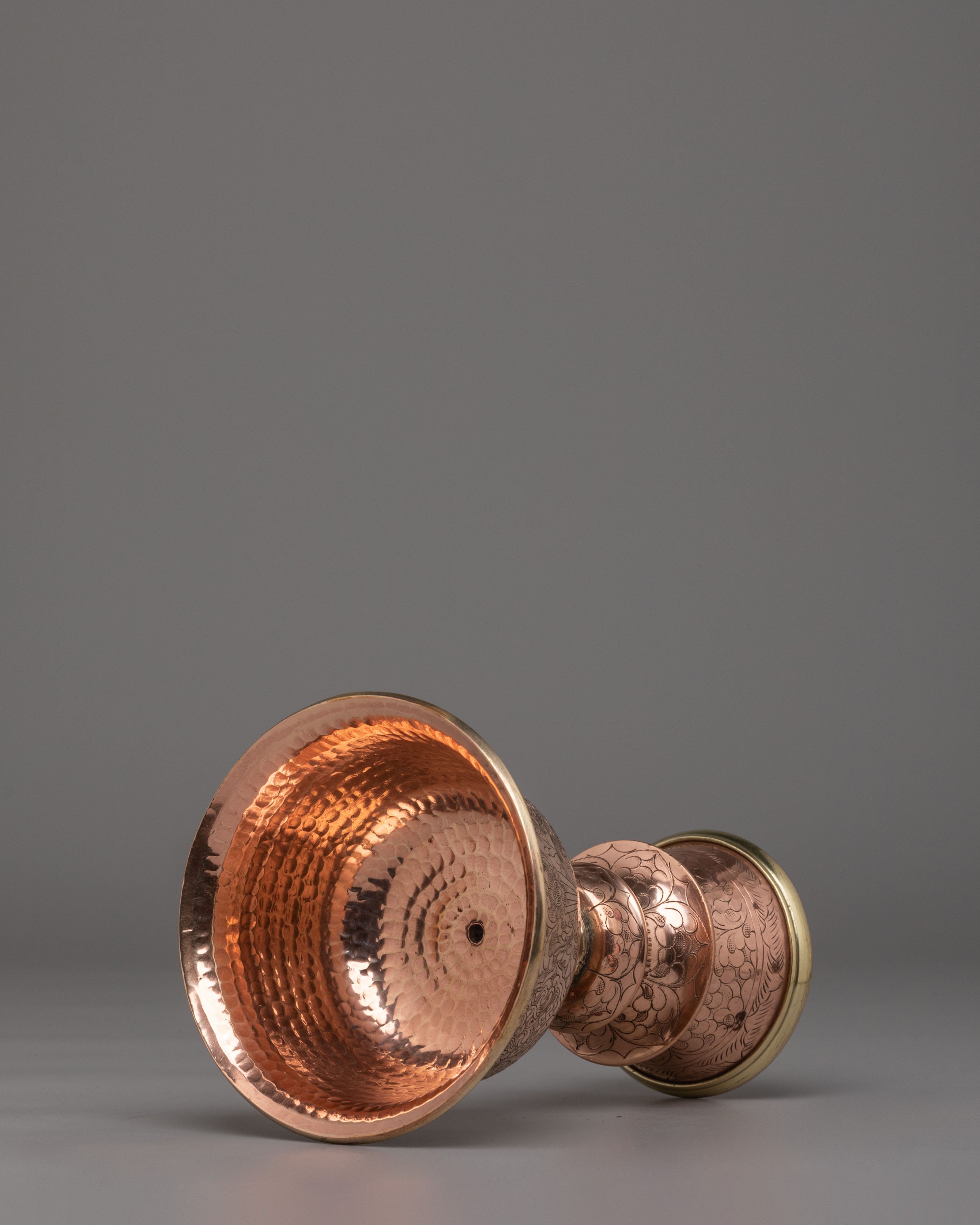 Sacred Butter Lamp Set for Meditation | Handcrafted Copper and Brass Ritual Lamps