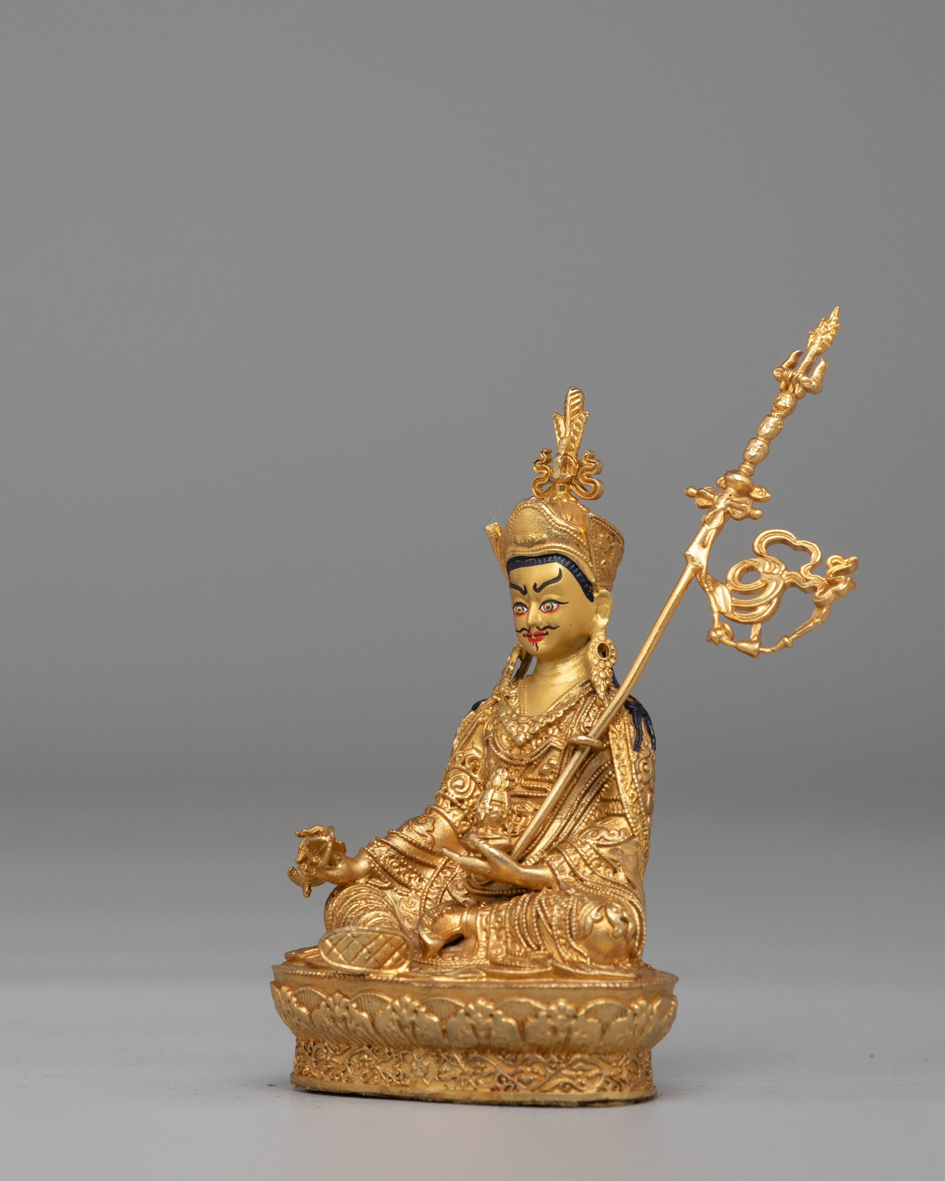 Handmade Guru Rinpoche Deity Statue | Padmasambhava Figurine for Meditation