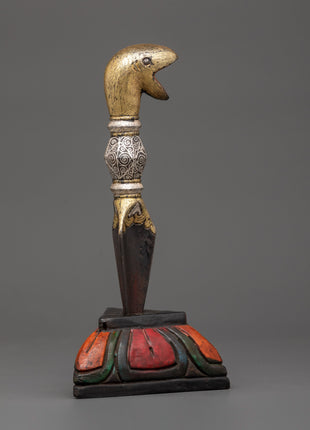 Brass Inlaid Phurba | Tibetan Dagger for Ritual Protection