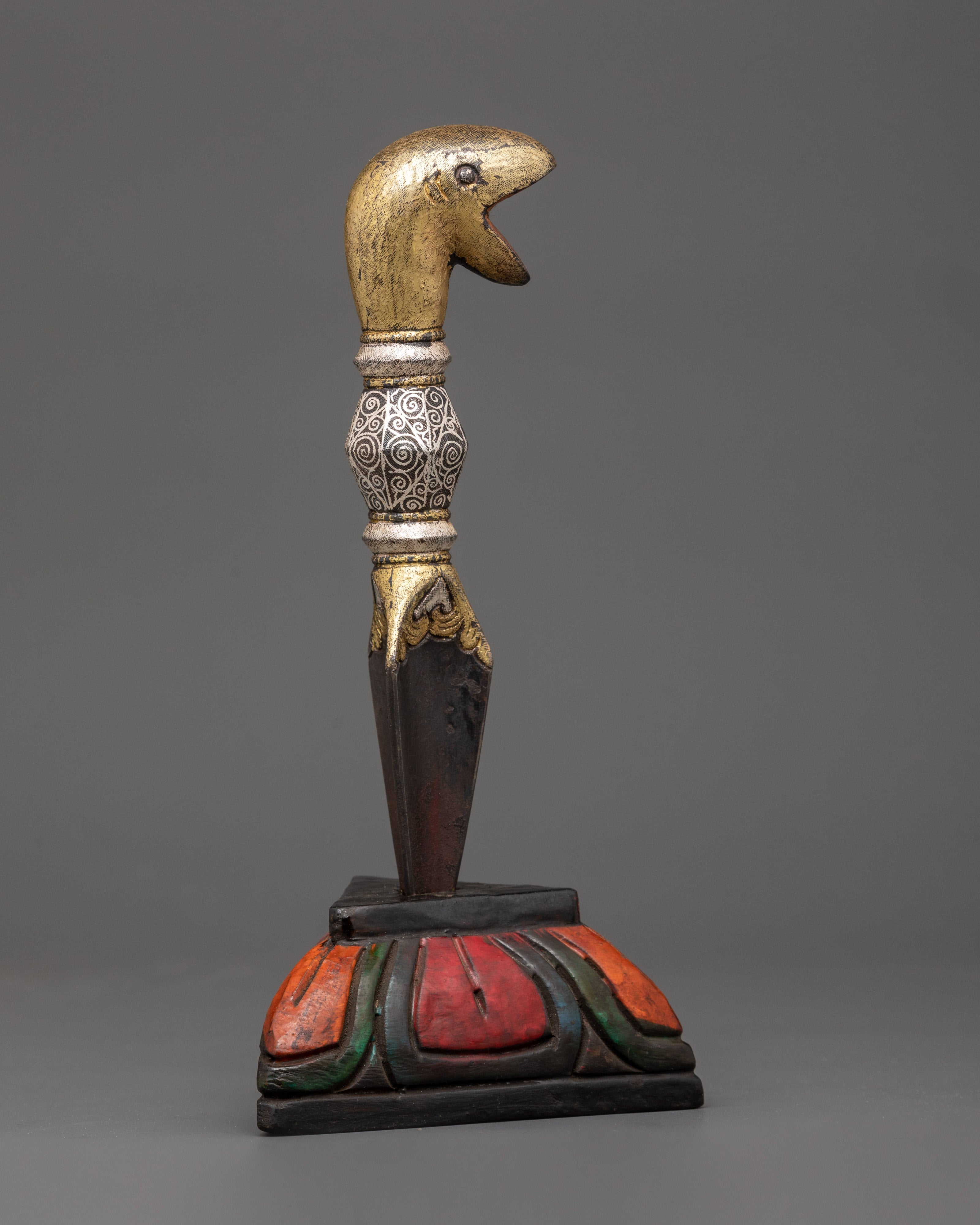 Brass Inlaid Phurba | Tibetan Dagger for Ritual Protection