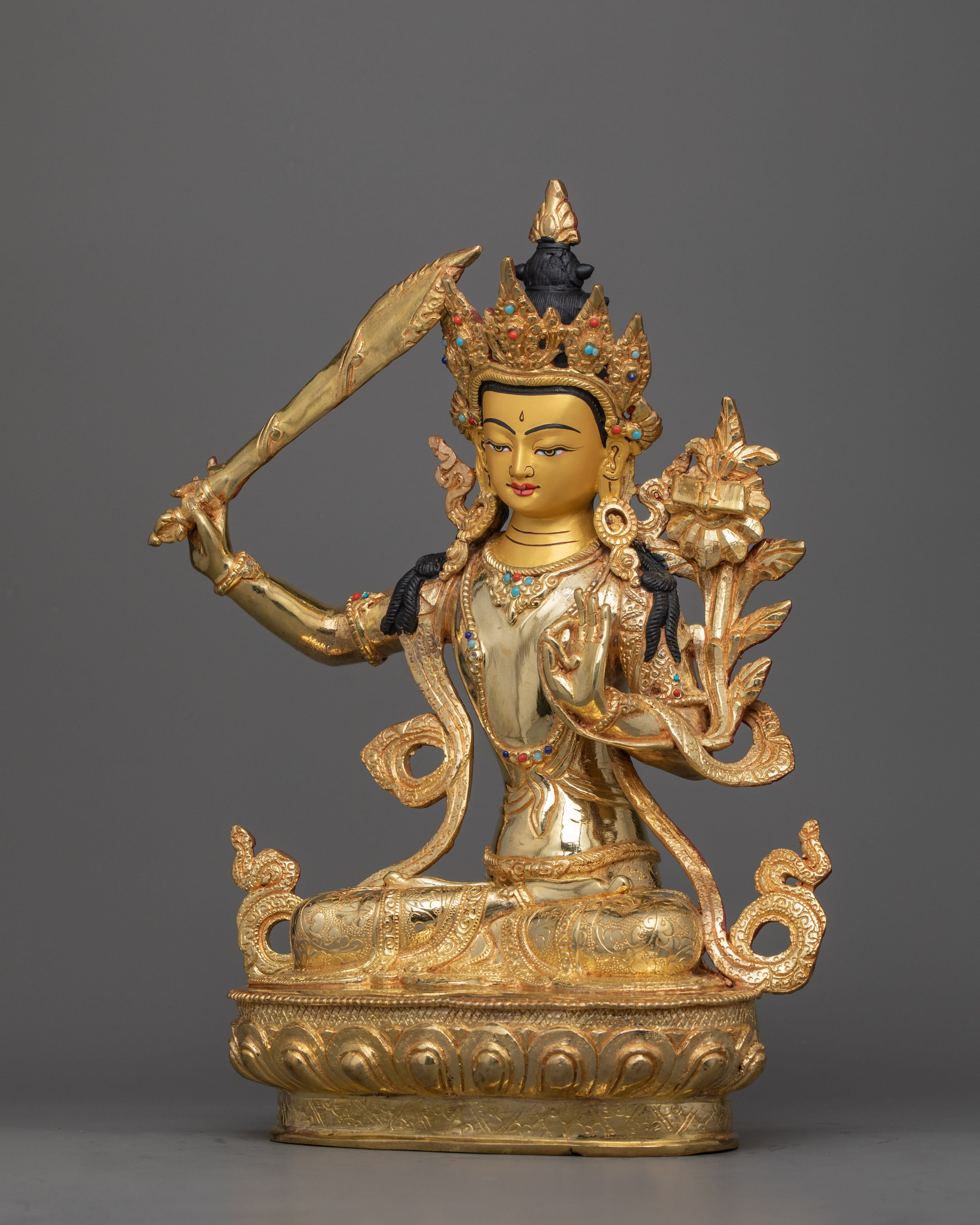Manjushri Supreme Wisdom Statue | Handmade in Nepal