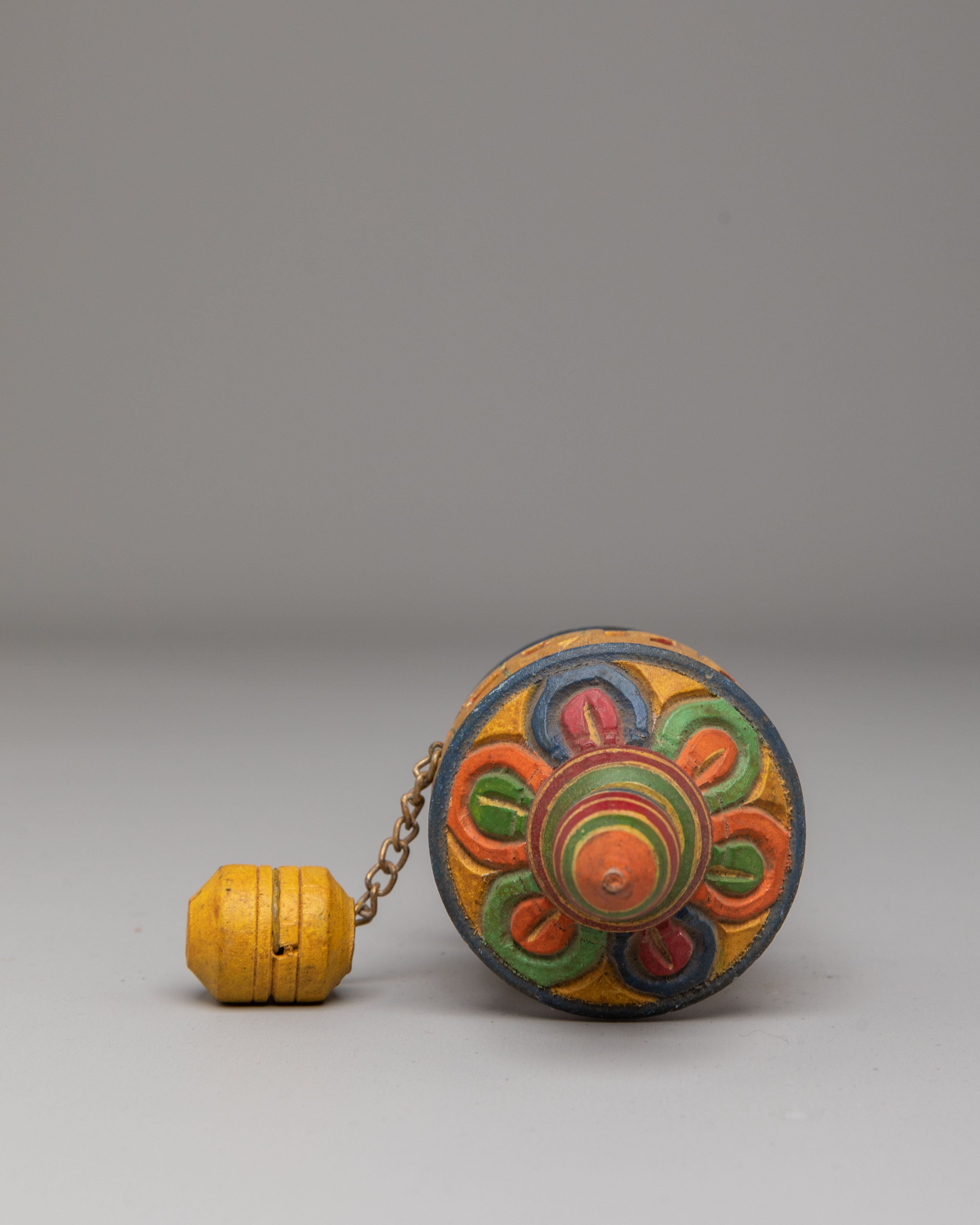 Handmade Wooden Buddhist Prayer Wheel | Tibetan Mantra Spinner
