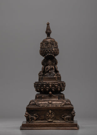 Traditional Handmade Tibetan Brass Stupa | Icon of Harmony, Protection, and Wisdom