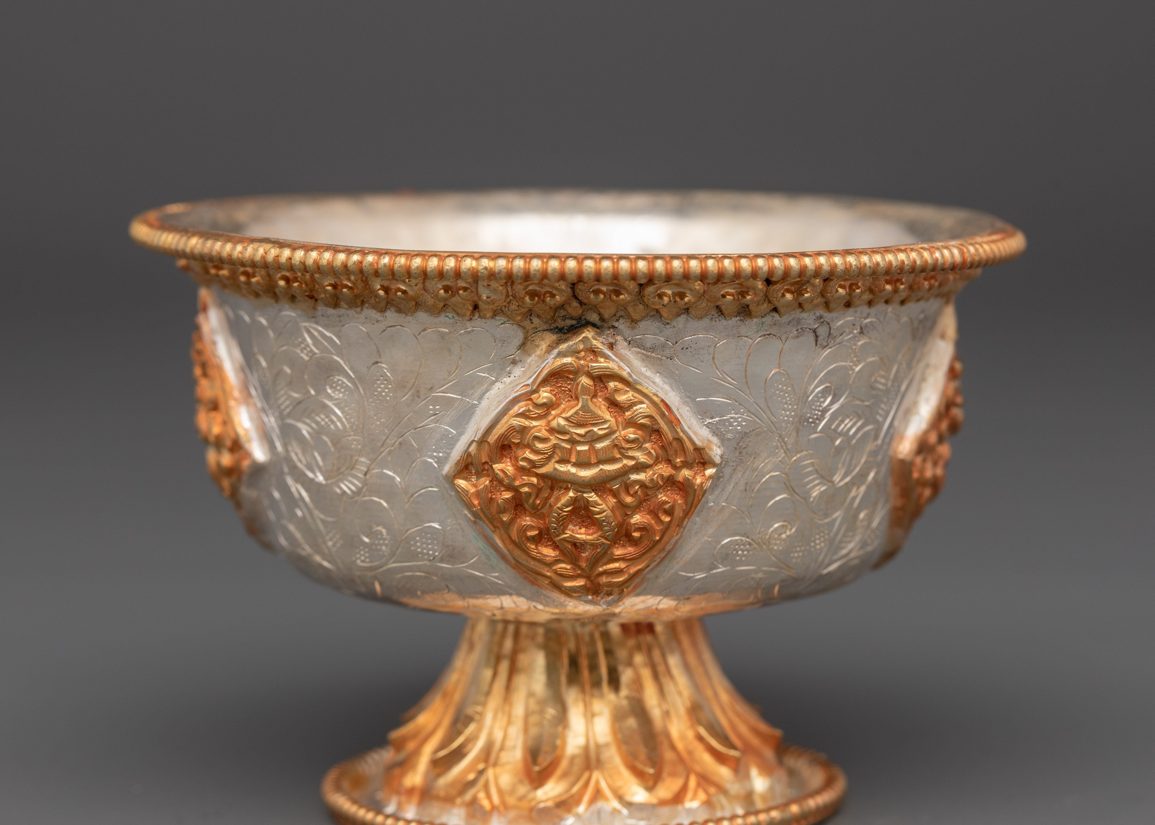 Prayer Offering Bowls Set | Copper, Silver & Gold Plated Ritual Bowls