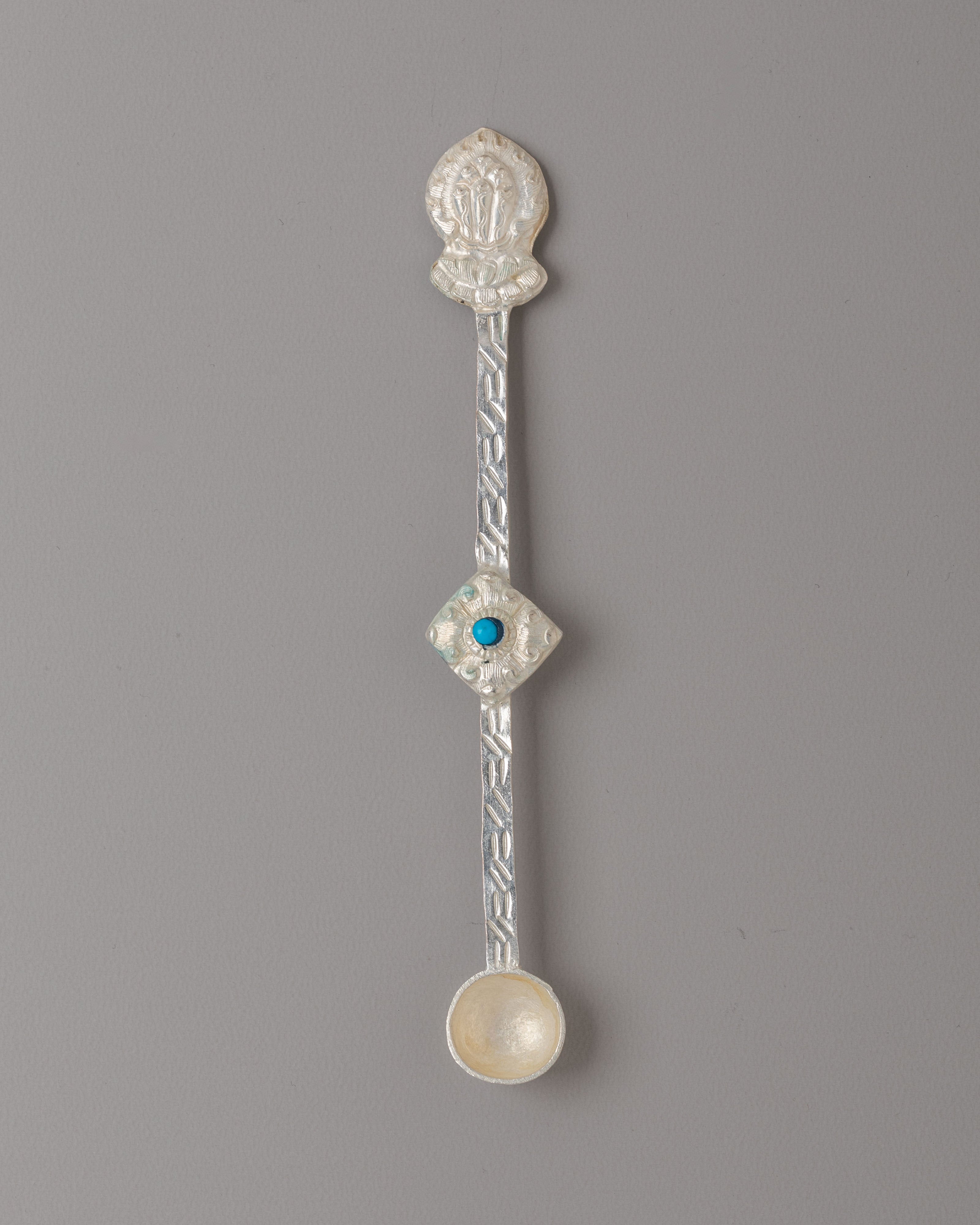 Buddhist Offering Spoons | Silver Plated Copper Altar Utensils