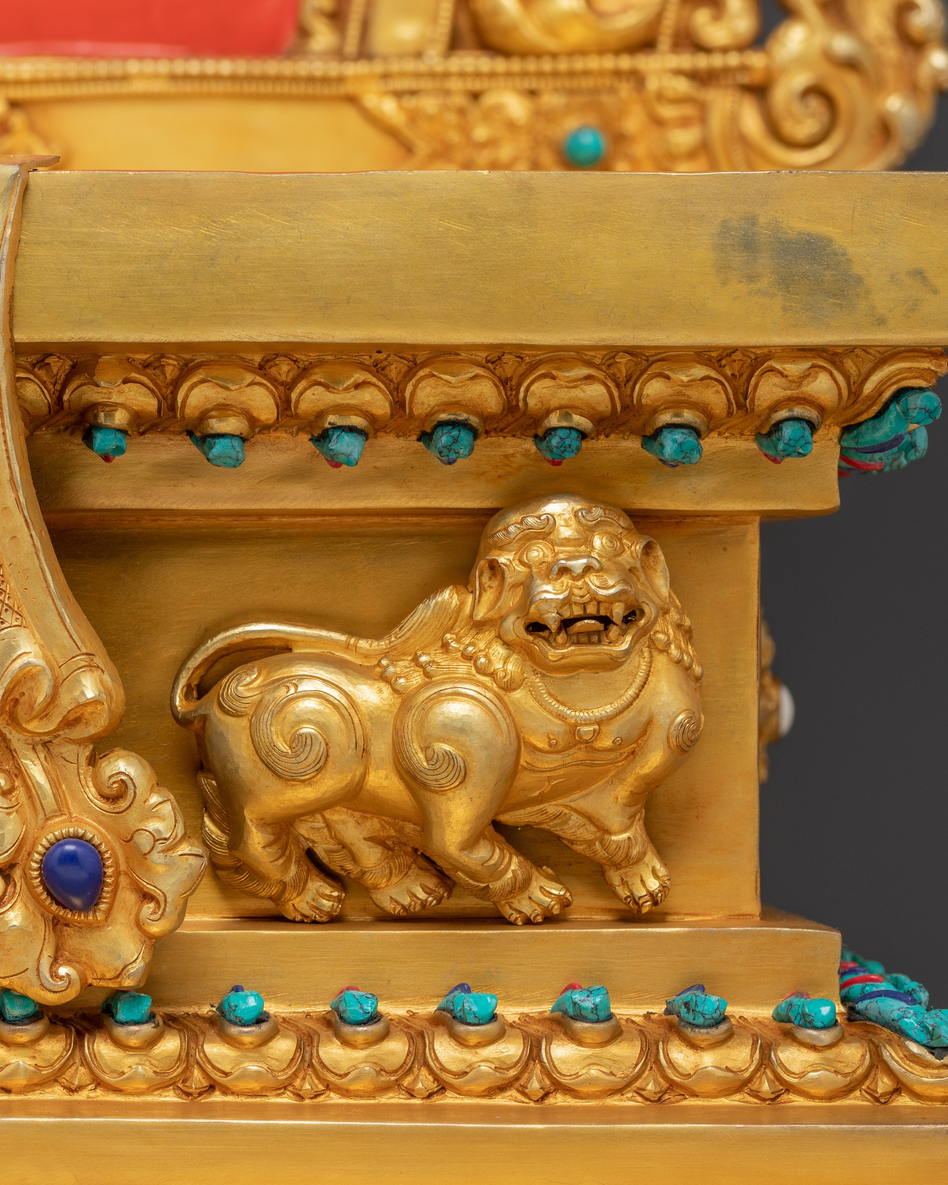 Hand-Carved Buddhist Throne | Gold Plated Throne
