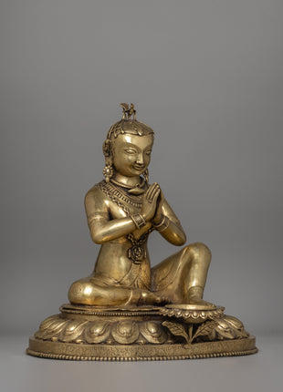 Malla King and Queen Brass Sculpture Set | Bhaktapur Royal Figures