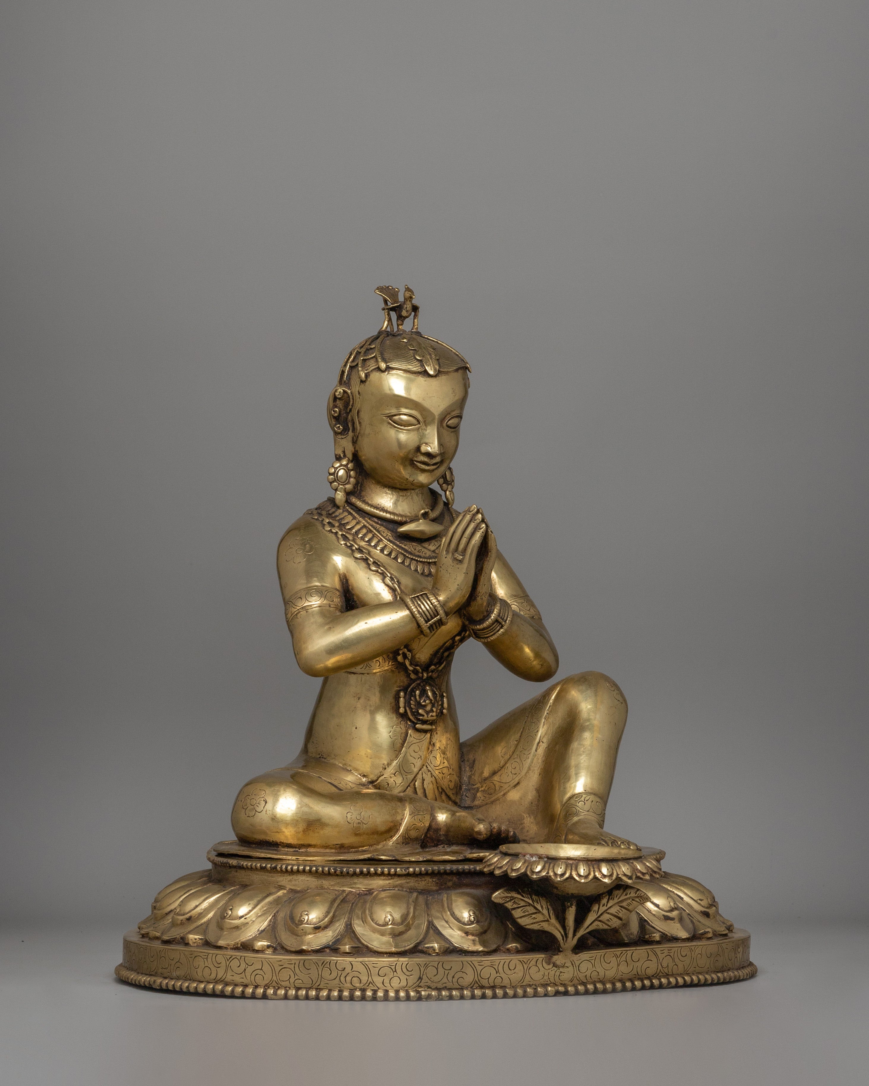 Malla King and Queen Brass Sculpture Set | Bhaktapur Royal Figures